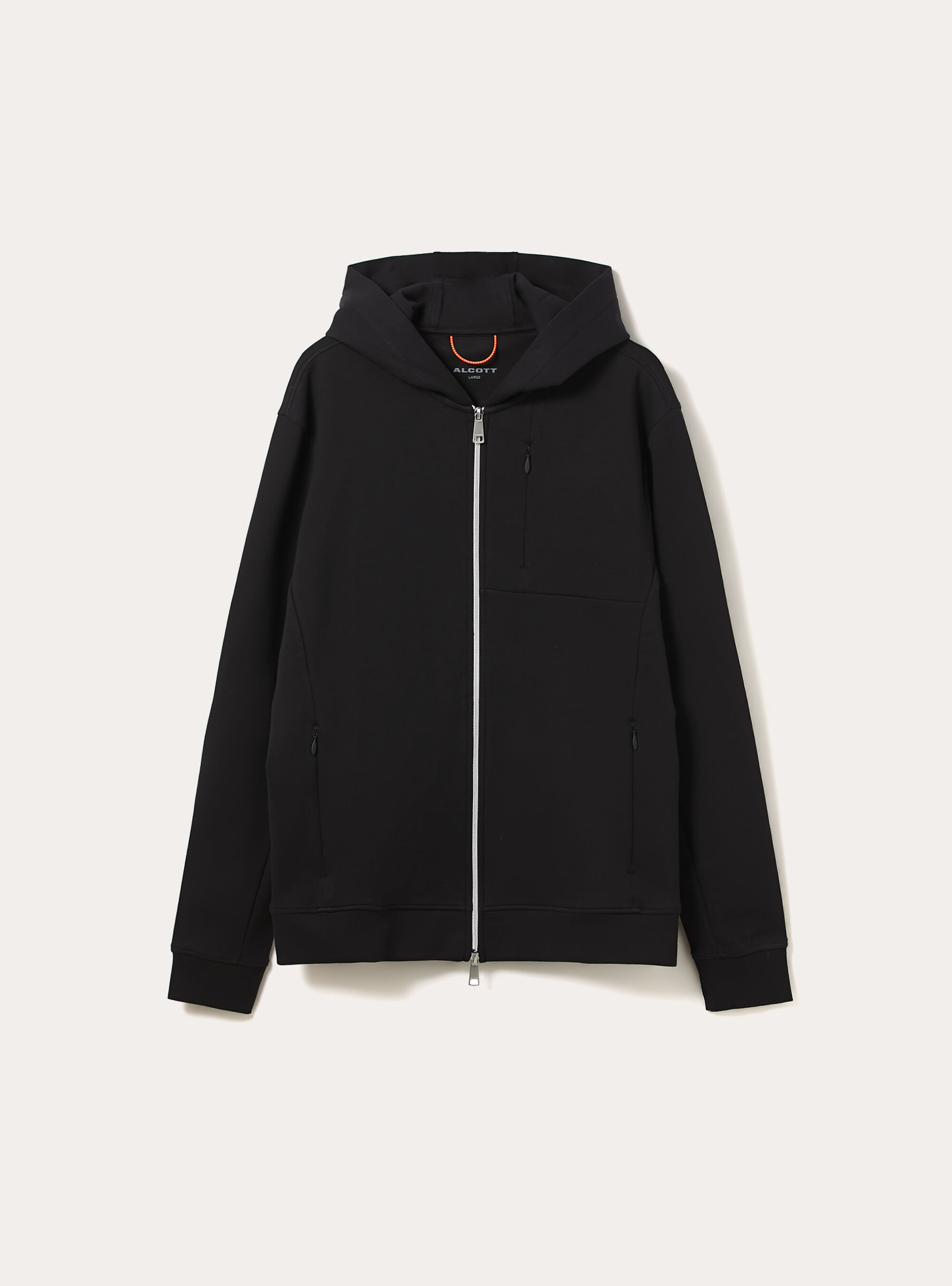 Soft touch zip-up sweatshirt, BK1 BLACK