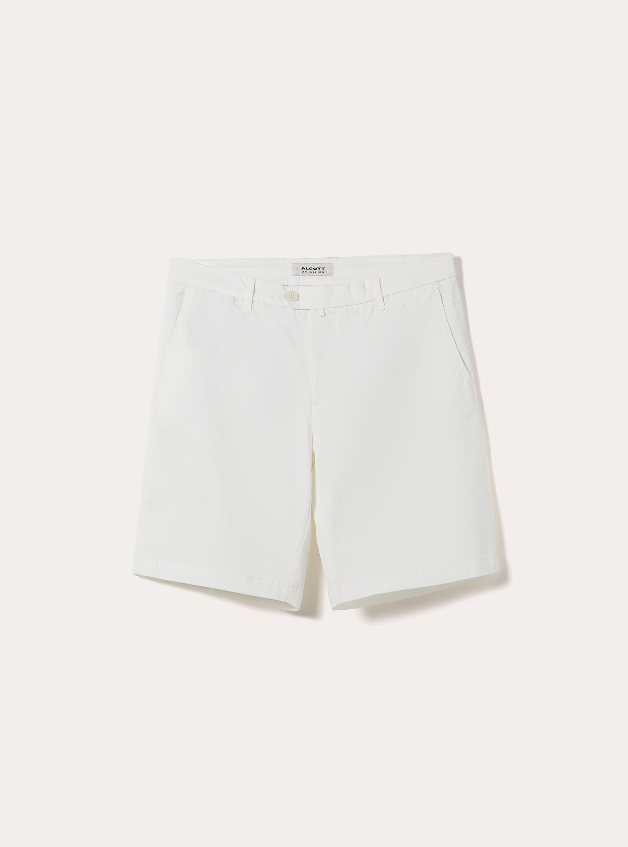 Bermuda in twill elasticizzato basico, WH1 OFF WHITE