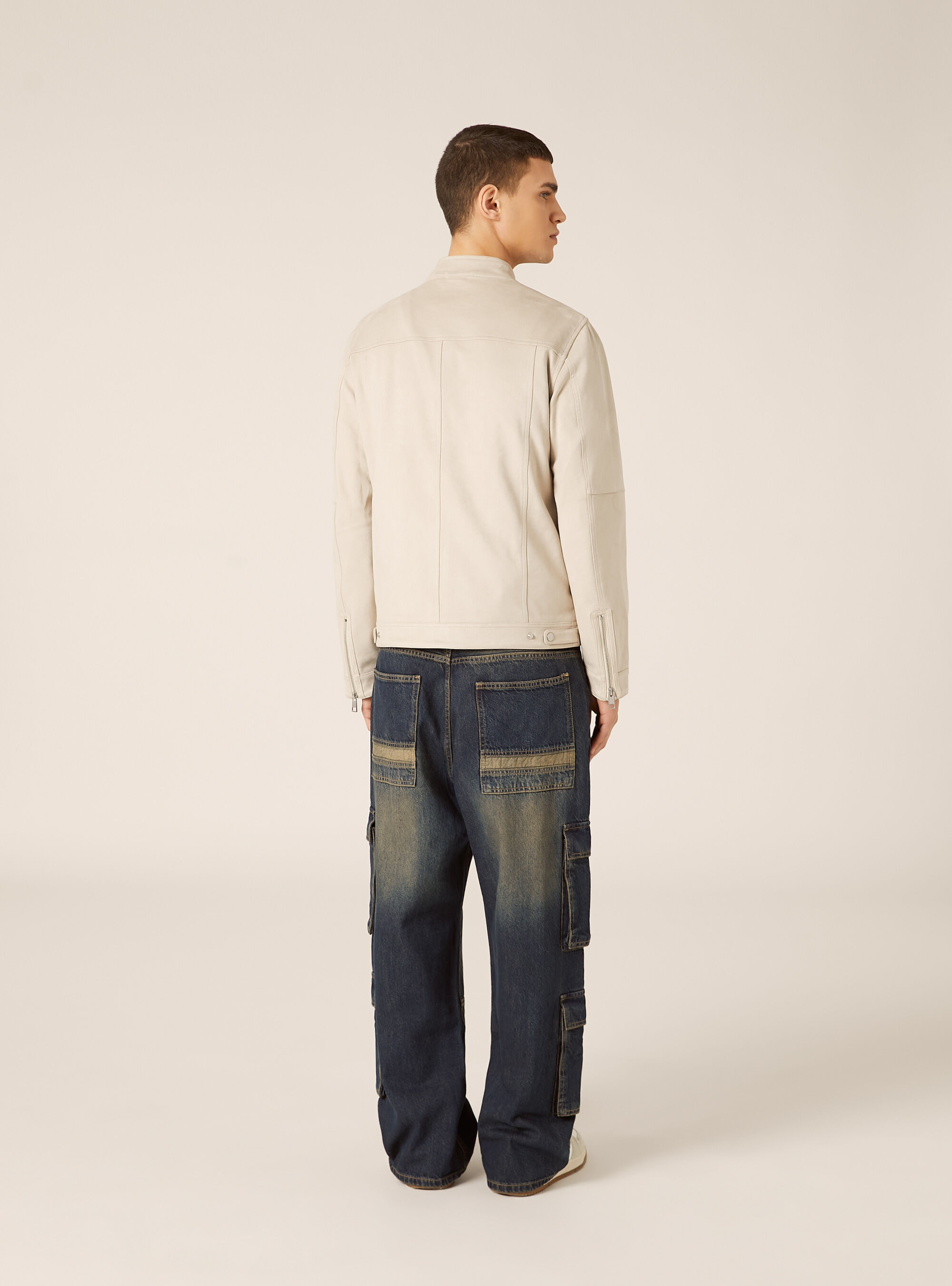 Giubbino effetto suede basico, CR3 CREAM LIGHT