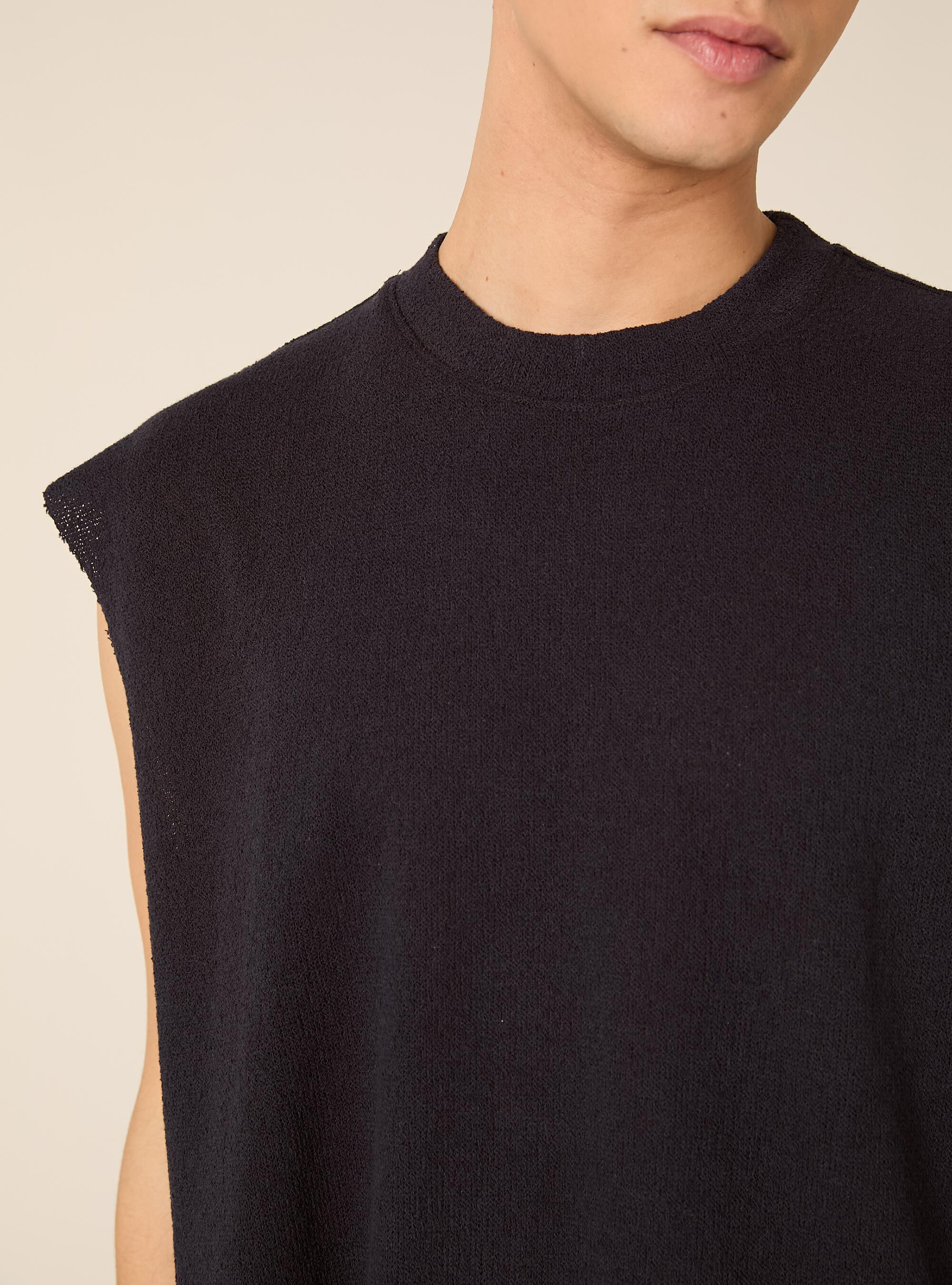 Canotta boxy fit  effetto maglia, NA1 NAVY DARK
