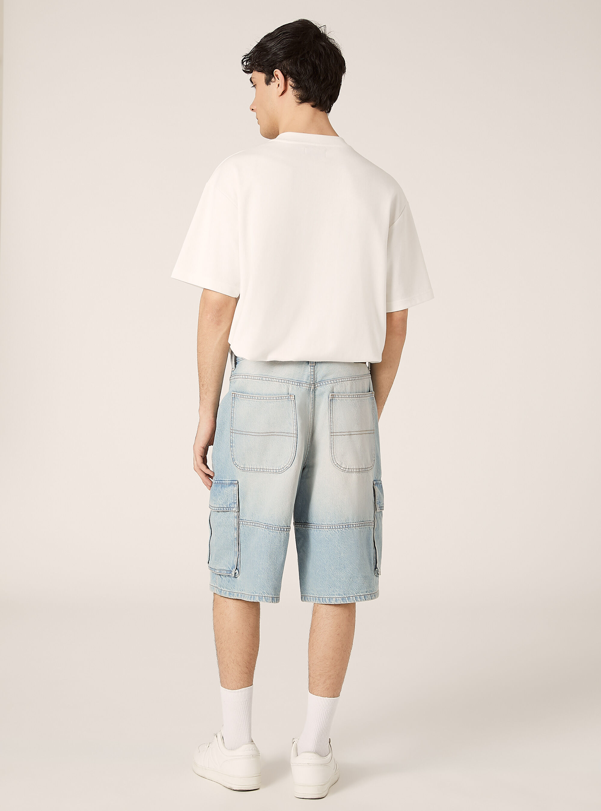 Bermudas cargo vaqueras, D007 LIGHT AZURE