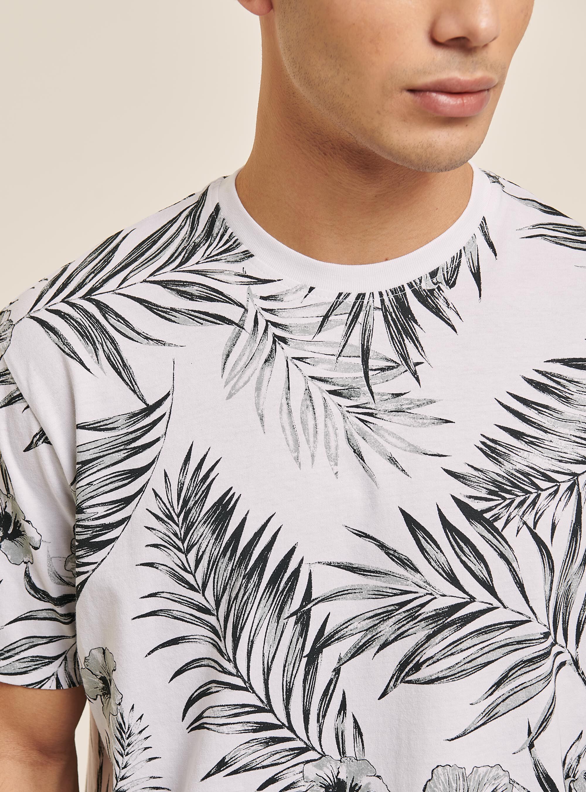 T-shirt with all over palm print, FLOWERS