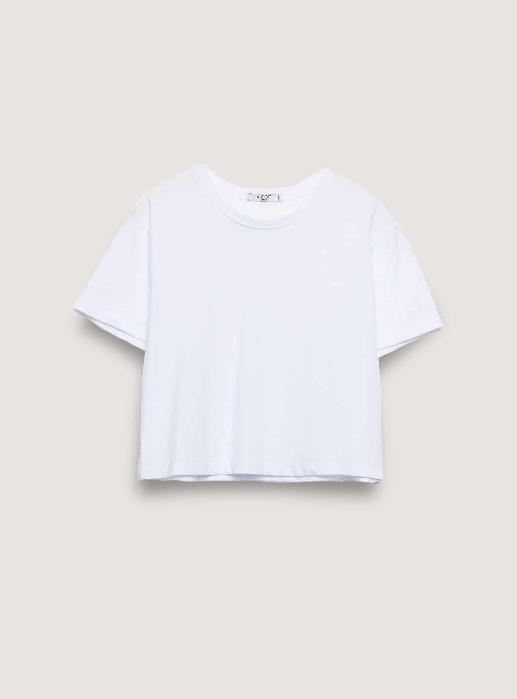 Camiseta corta de algod&oacute;n, BLANCO