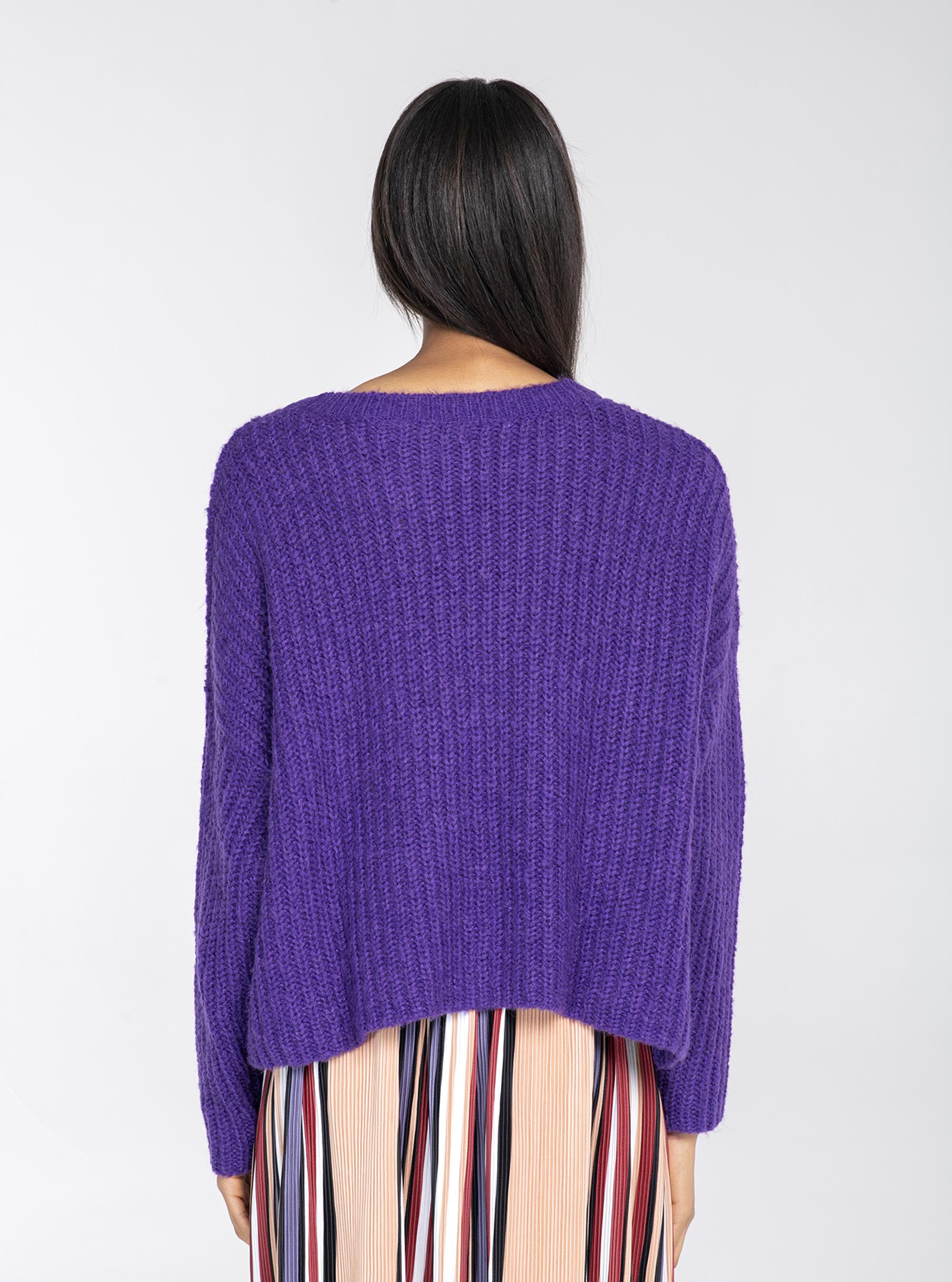 Pullover fondo tagliato, C4414 VIOLET