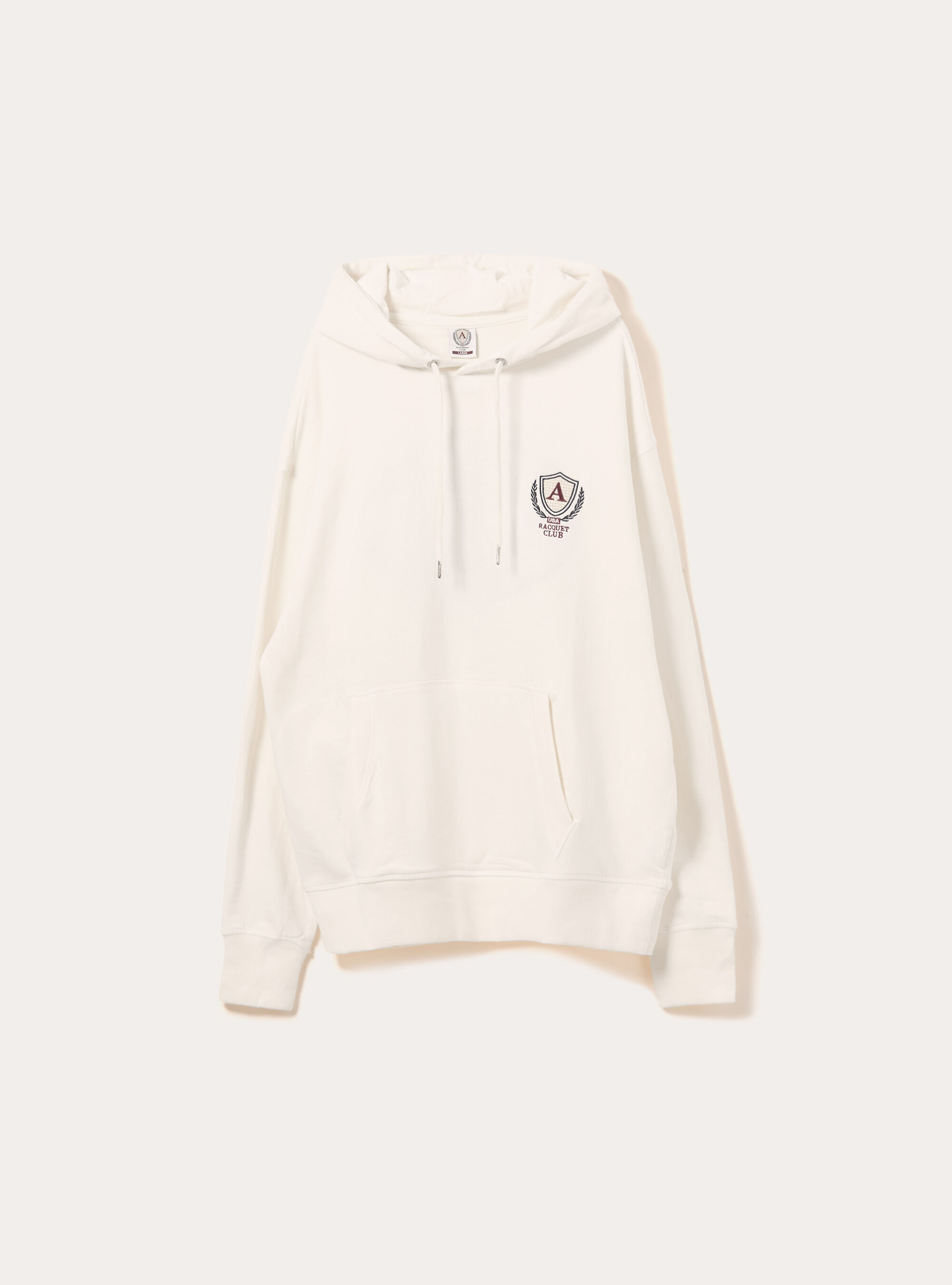 Hooded sweatshirt with cotton patch, C0020 OFF WHITE