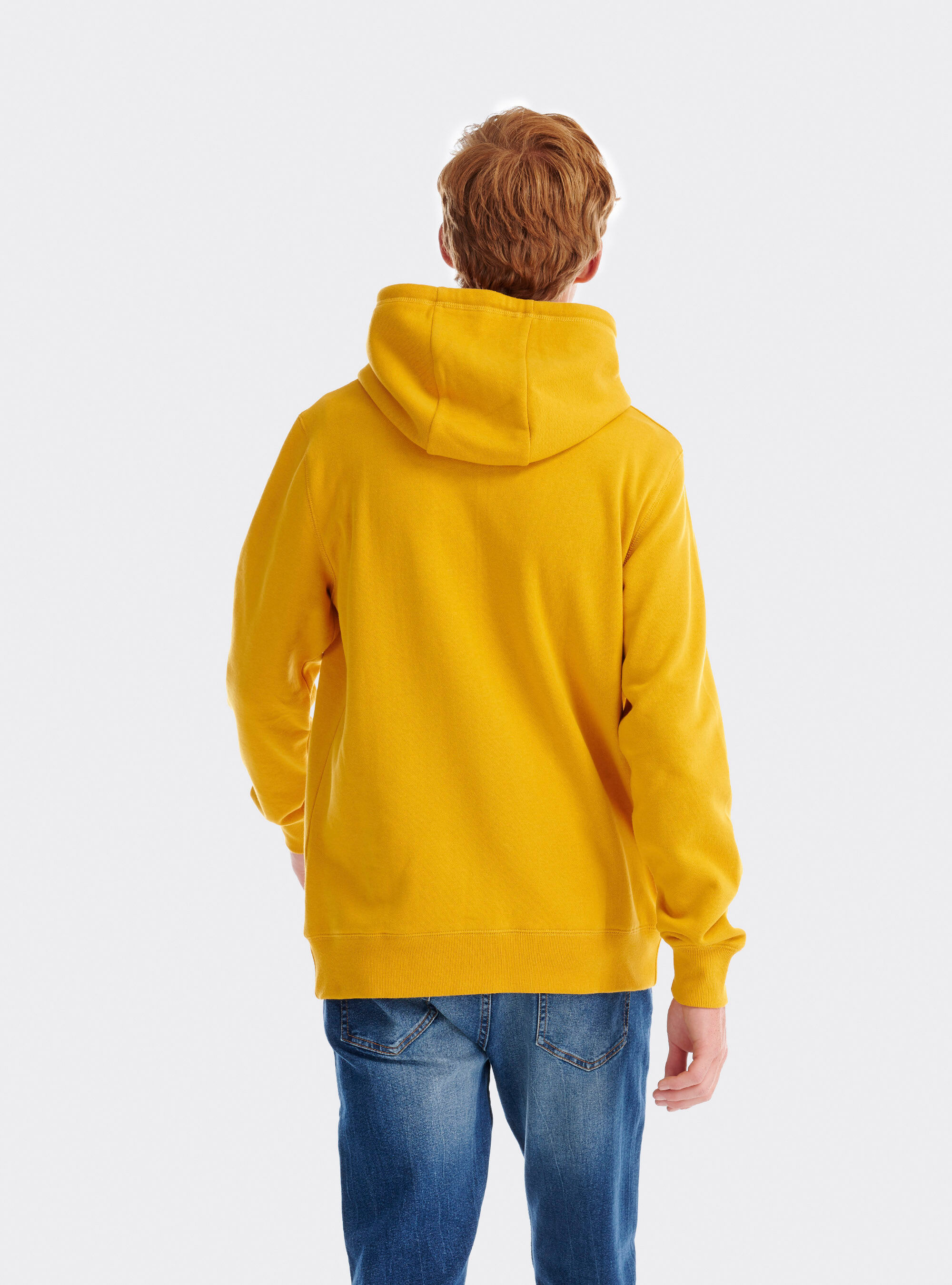 Sweat &agrave; capuche avec logo, C7751 SENAPE