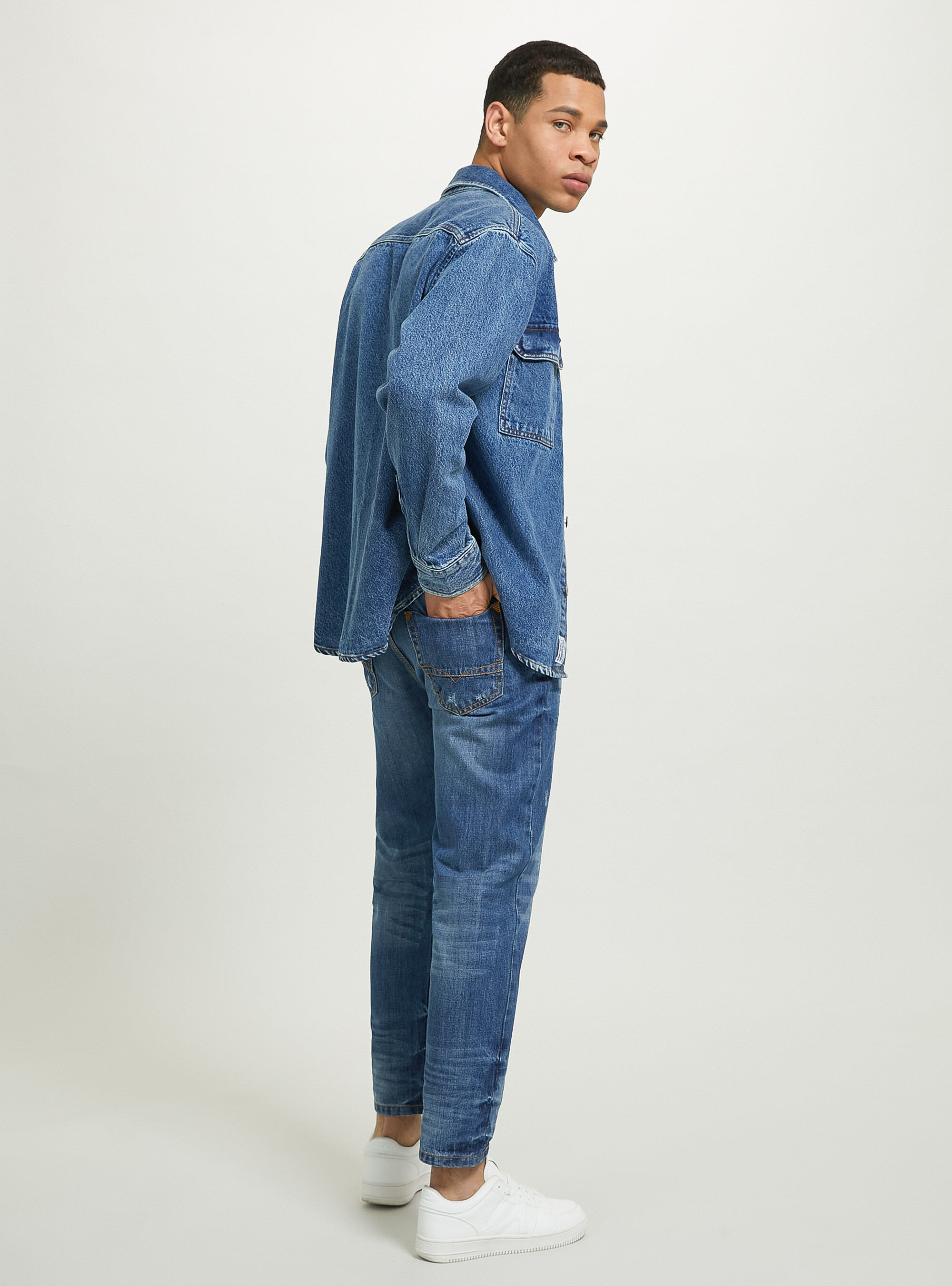 Camicia jeans oversize clearance
