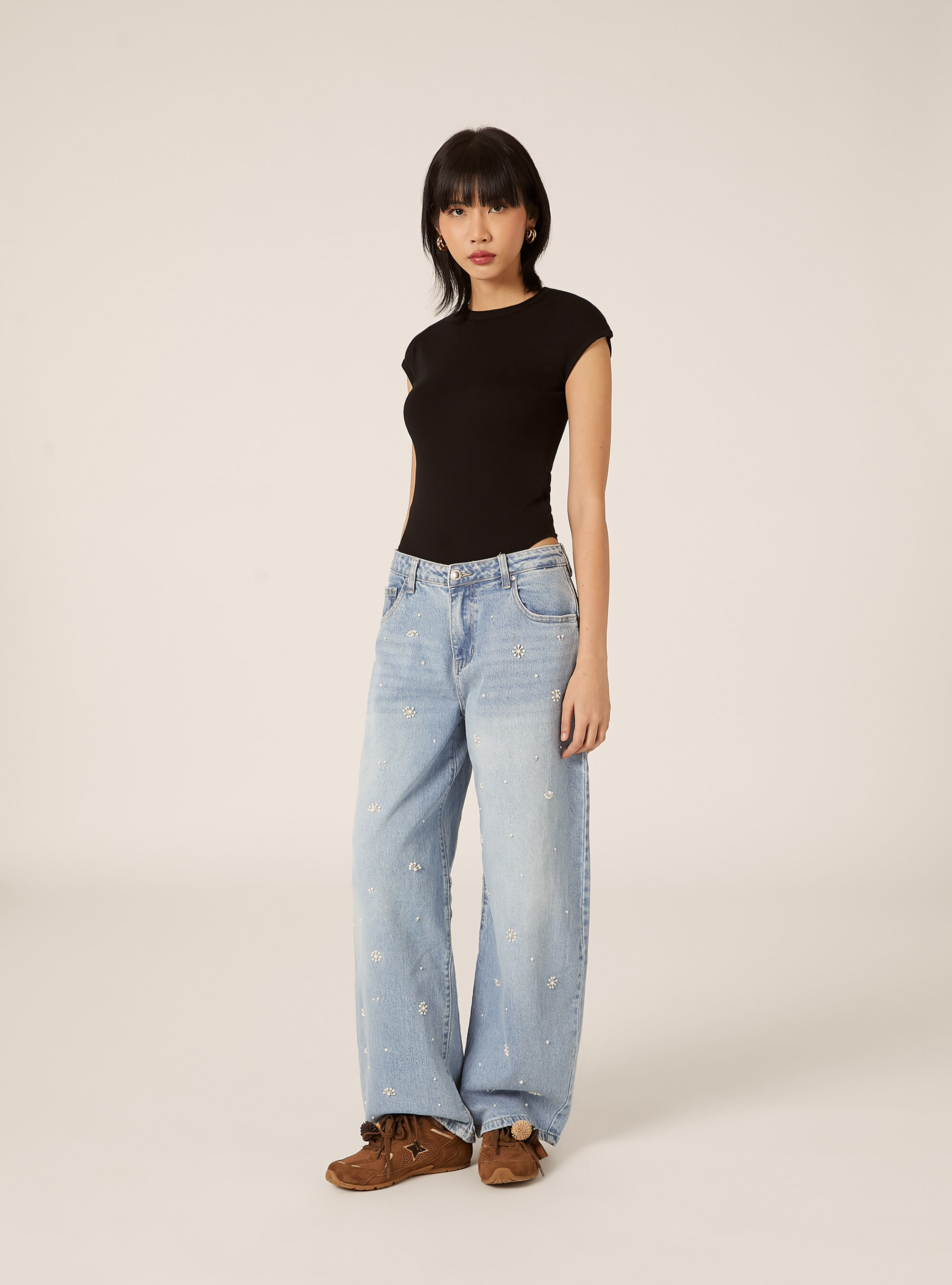 Body aus gerippter Stretch-Baumwolle, BK1 BLACK