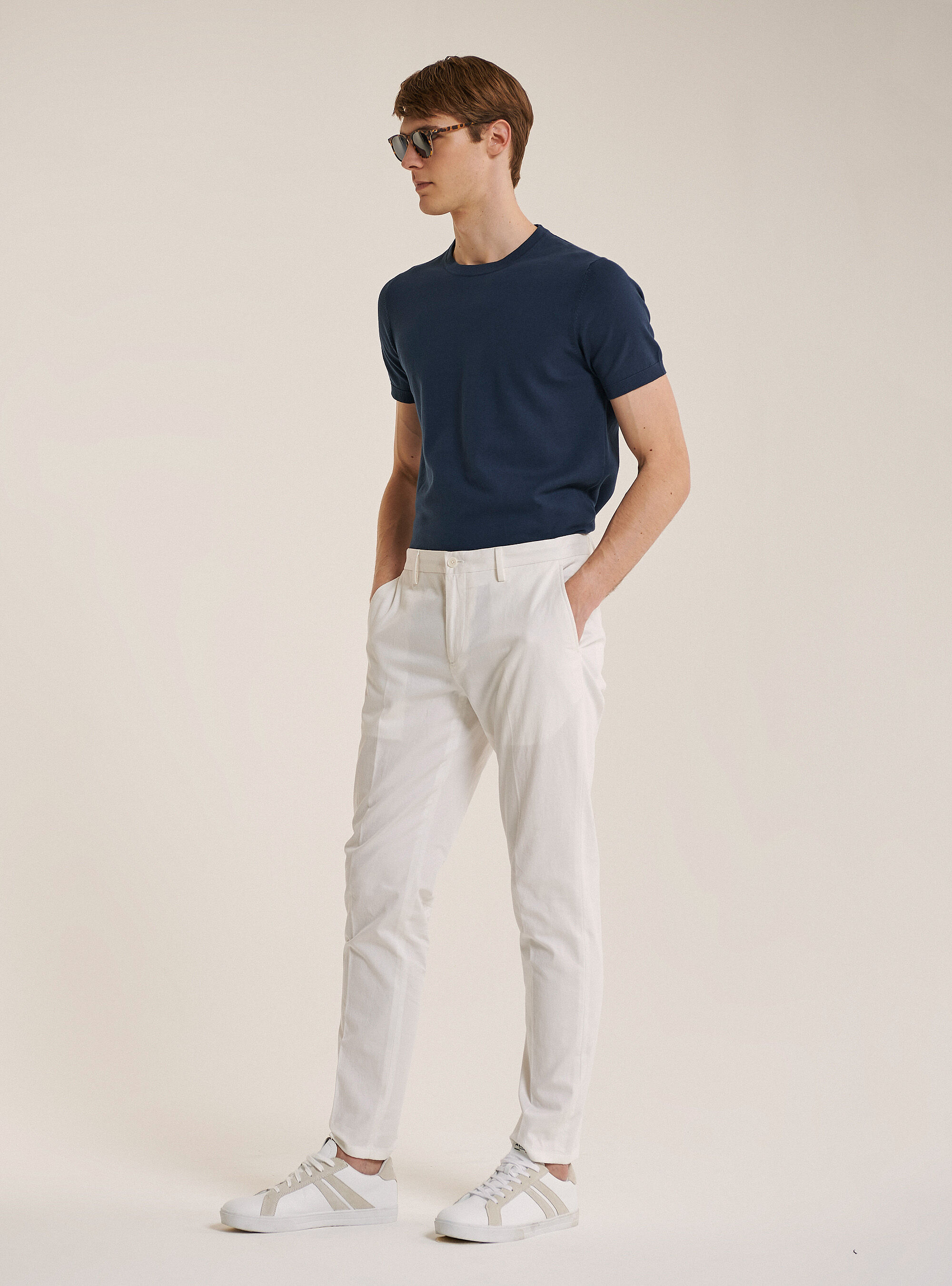 Pantalone per abito in misto lino