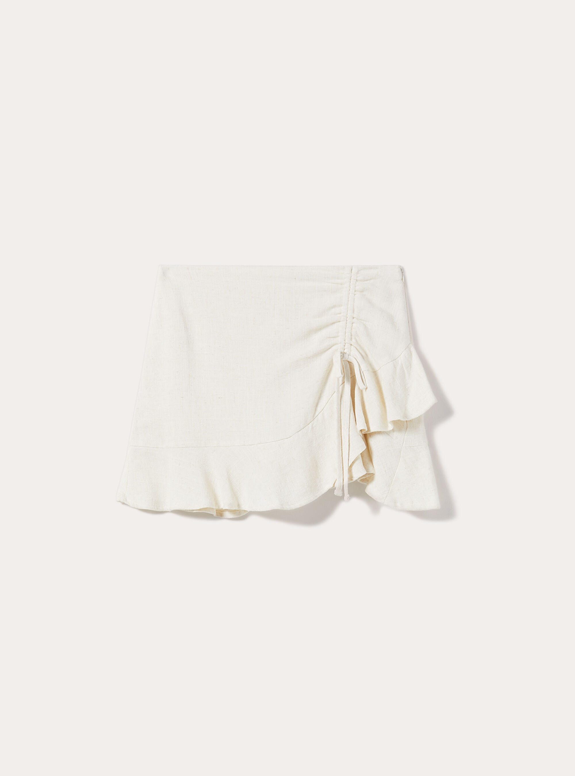 【MARITHE】W LINEN MINI SKIRT_Oatmeal★関税込★ Linen Mini Skirt – WeWoreWhat