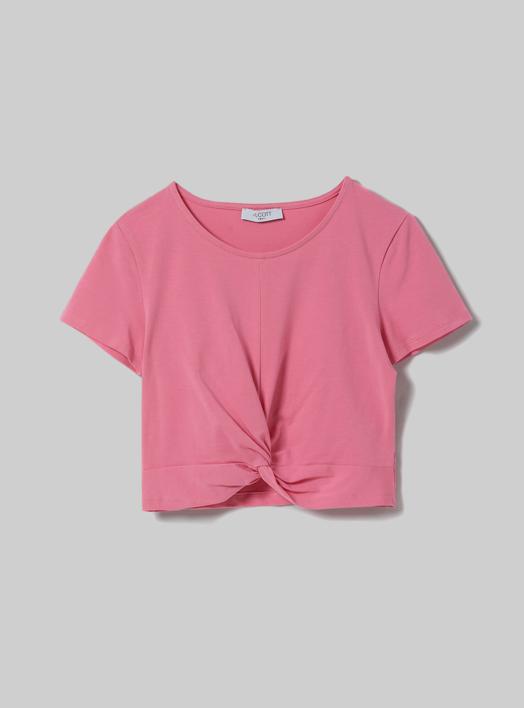 Camiseta corta con nudo, PK2 PINK MEDIUM