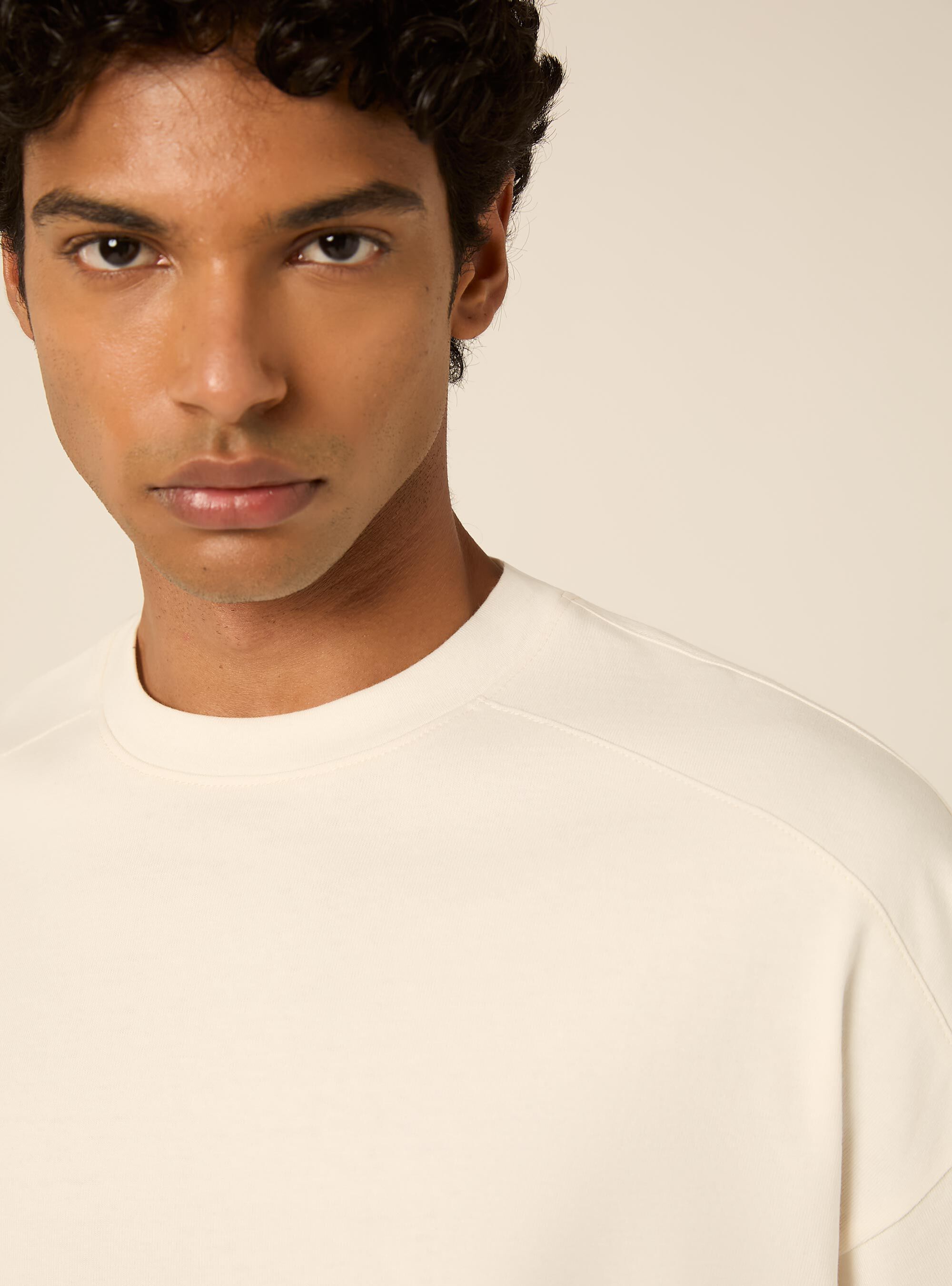 T-shirt coupe boxy &agrave; manches courtes et &eacute;paules tombantes, WH2 WHITE