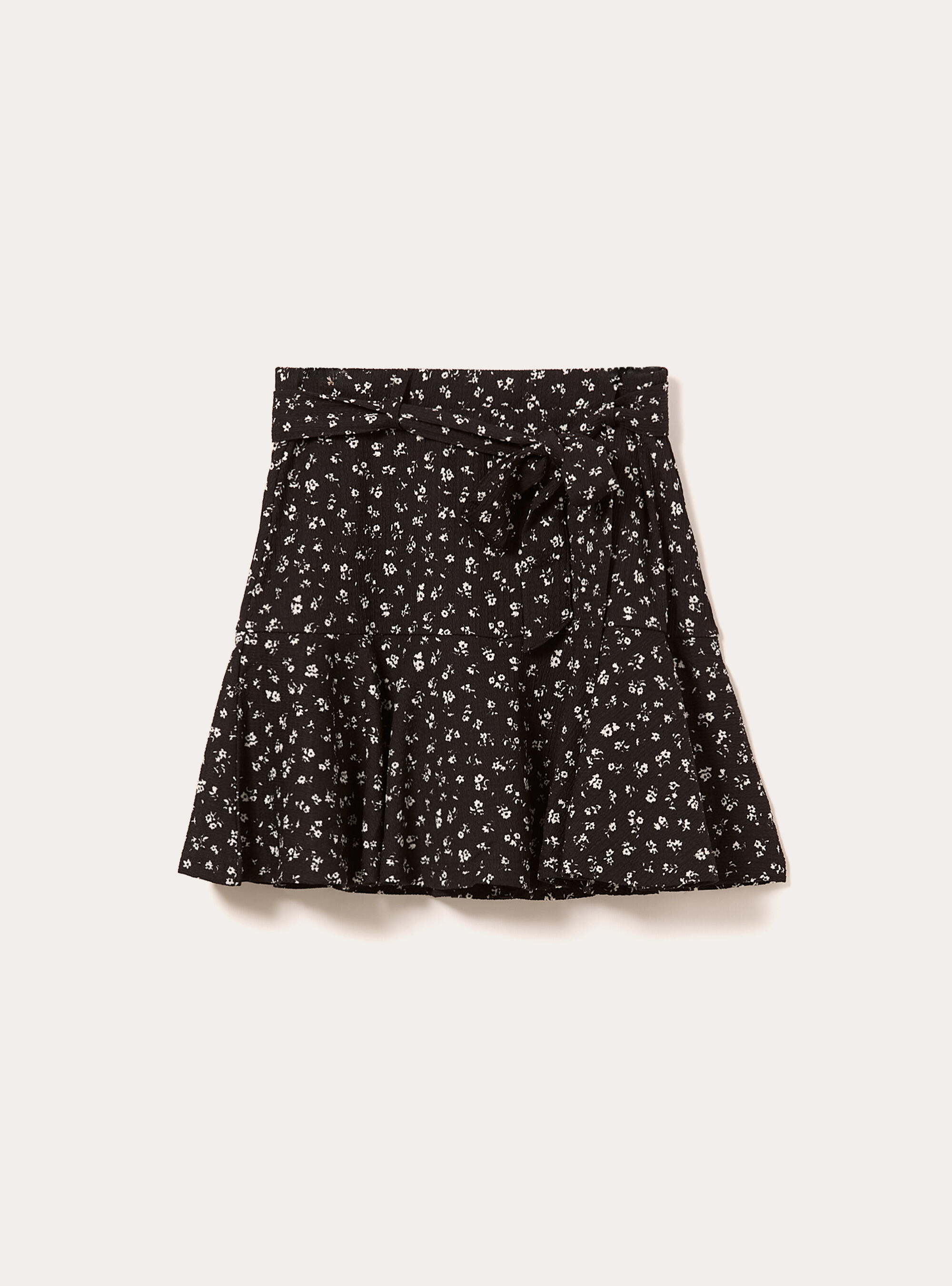Skort stampato con cinturino, BK1 BLACK