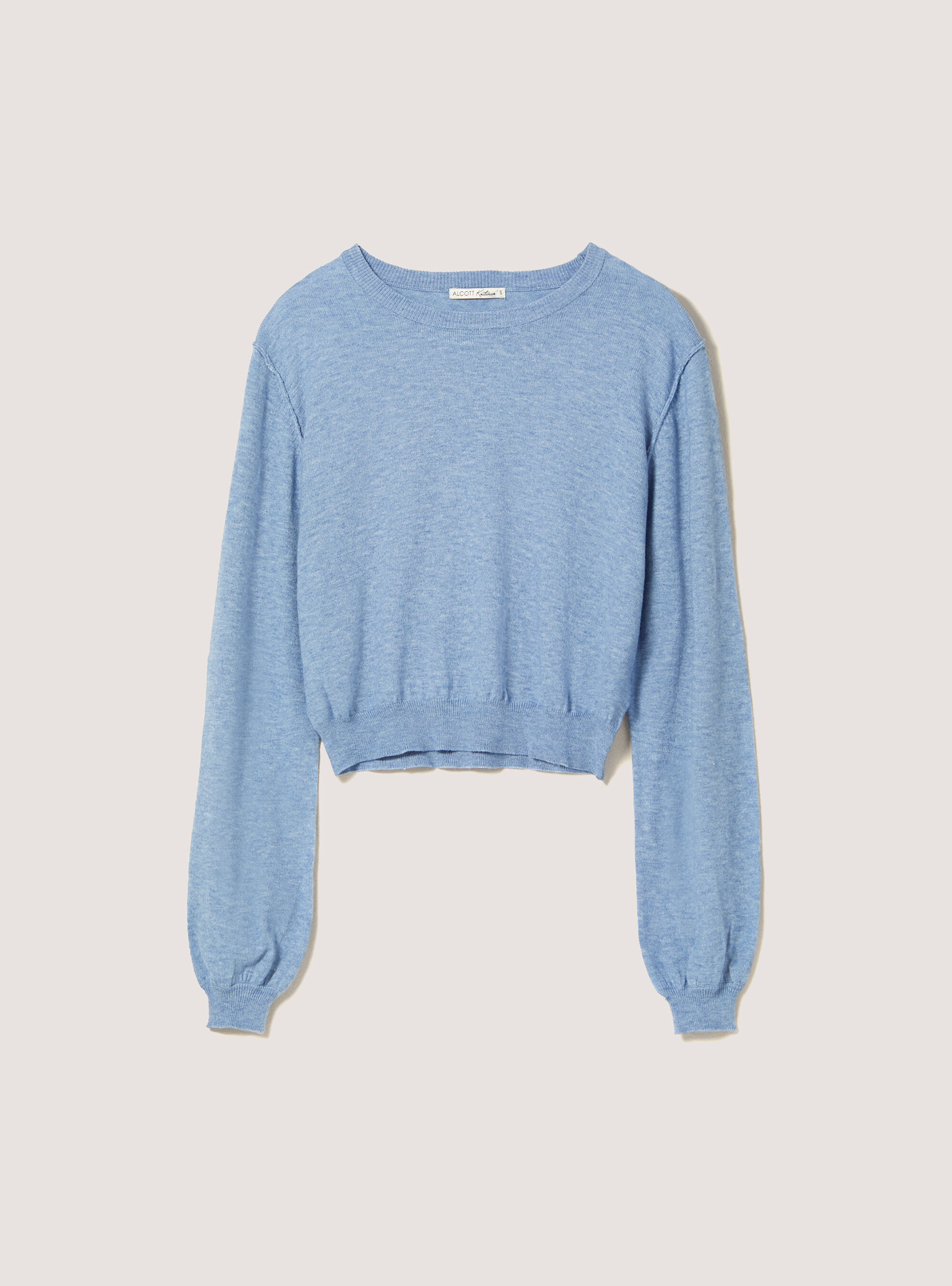 Pull court &agrave; manches bouffantes, C0301 AZZURRO MEL
