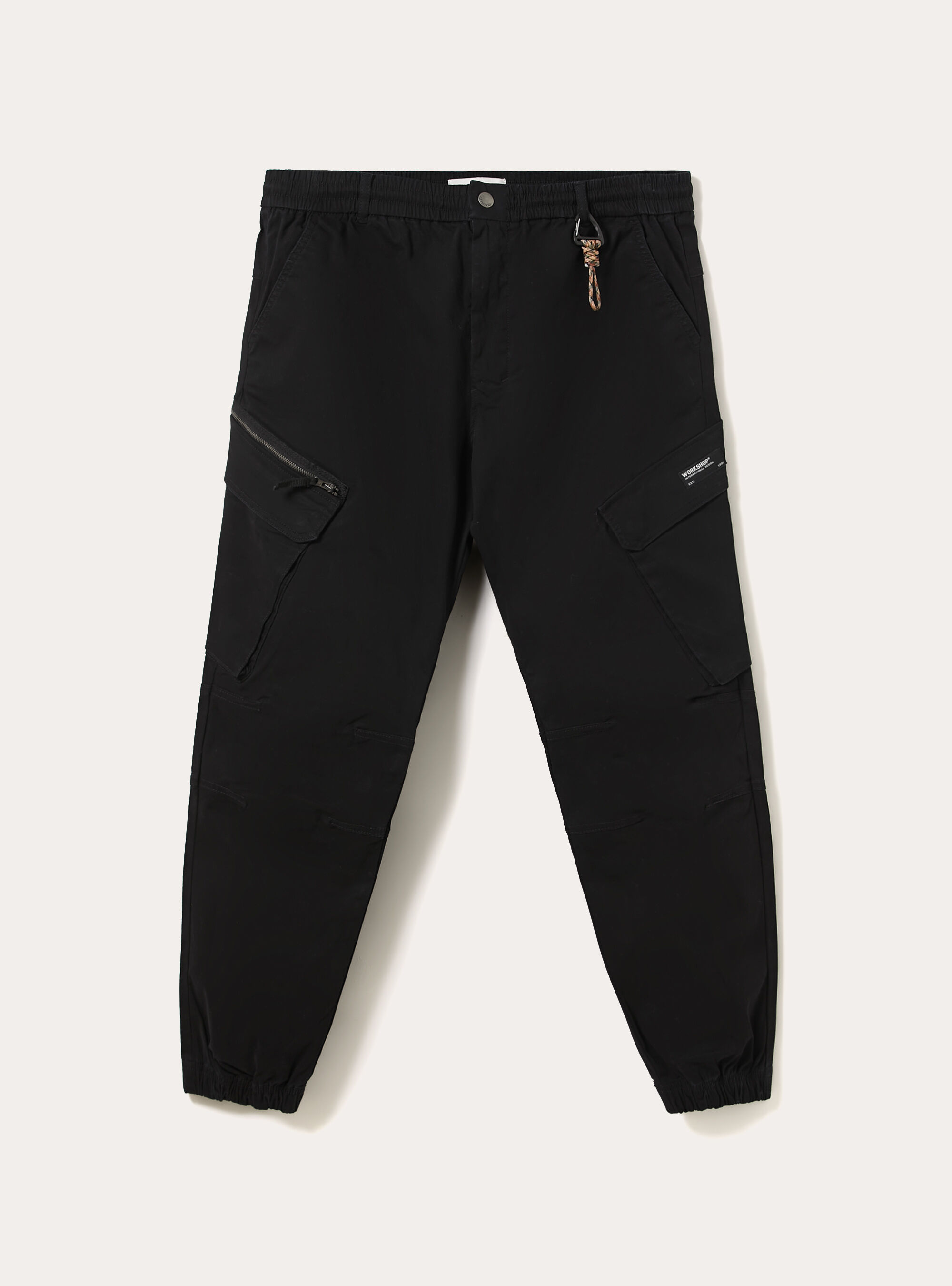 Pantalones cargo de sarga, BK1 BLACK