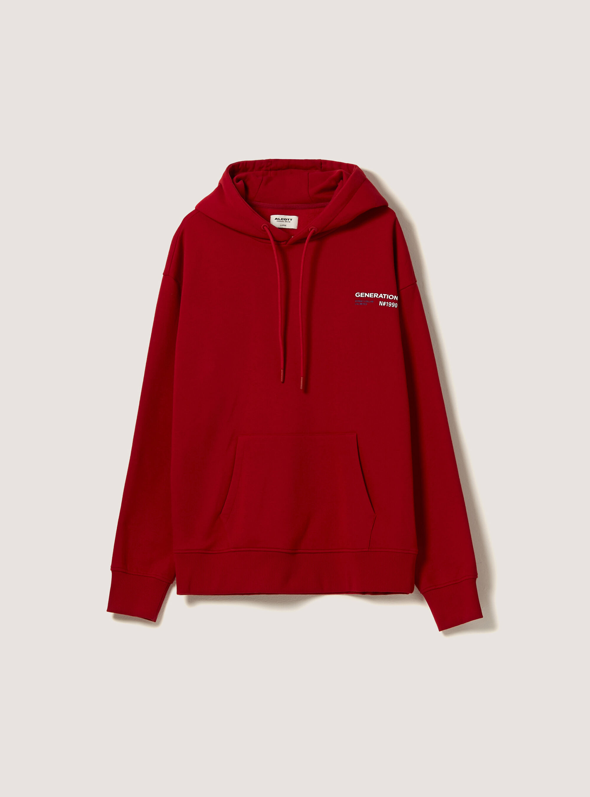 Sweat-shirt avec imprim&eacute; et capuche, RD2 RED MEDIUM