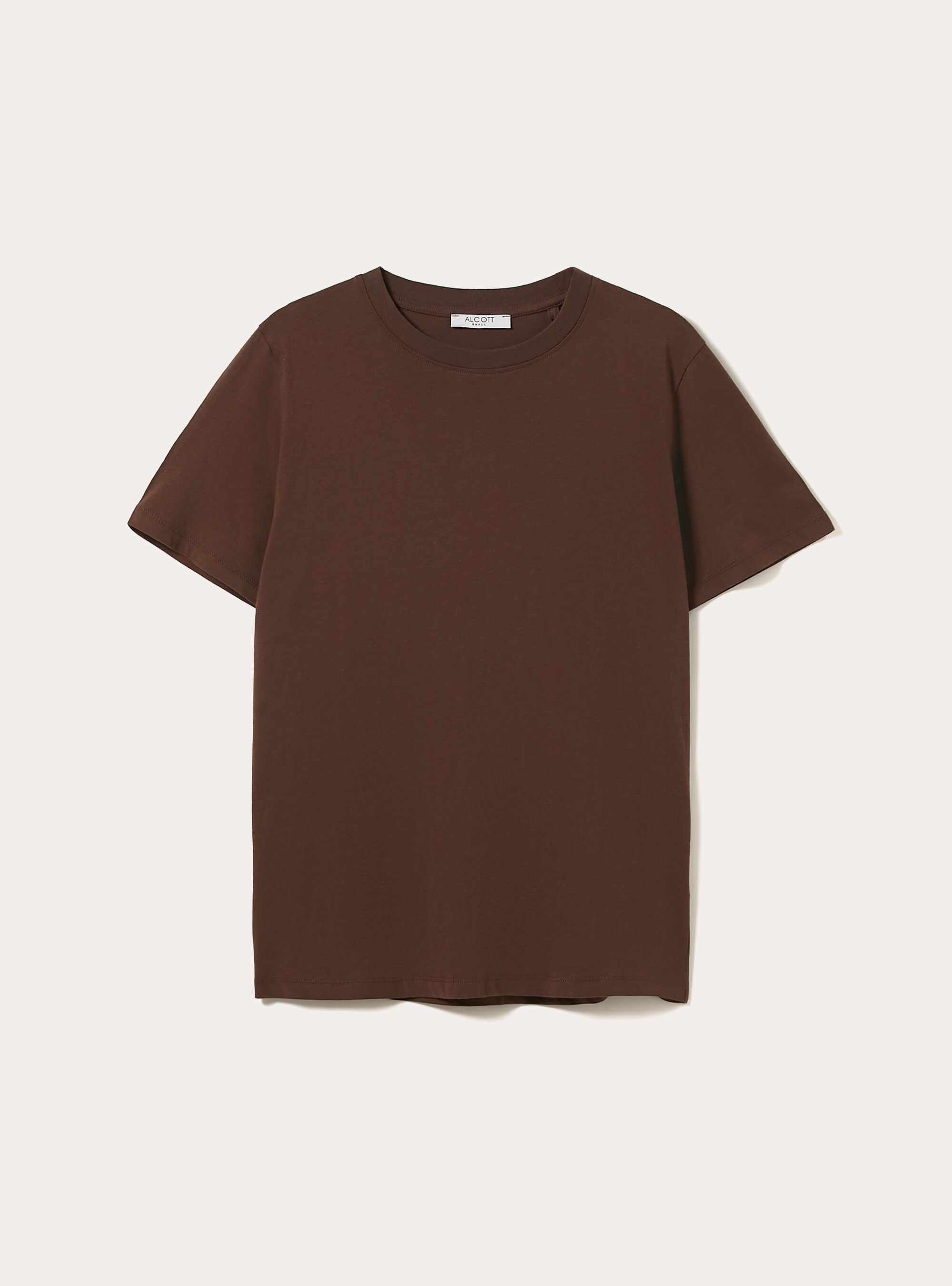 Cotton crew neck T-shirt, BR2 BROWN MEDIUM