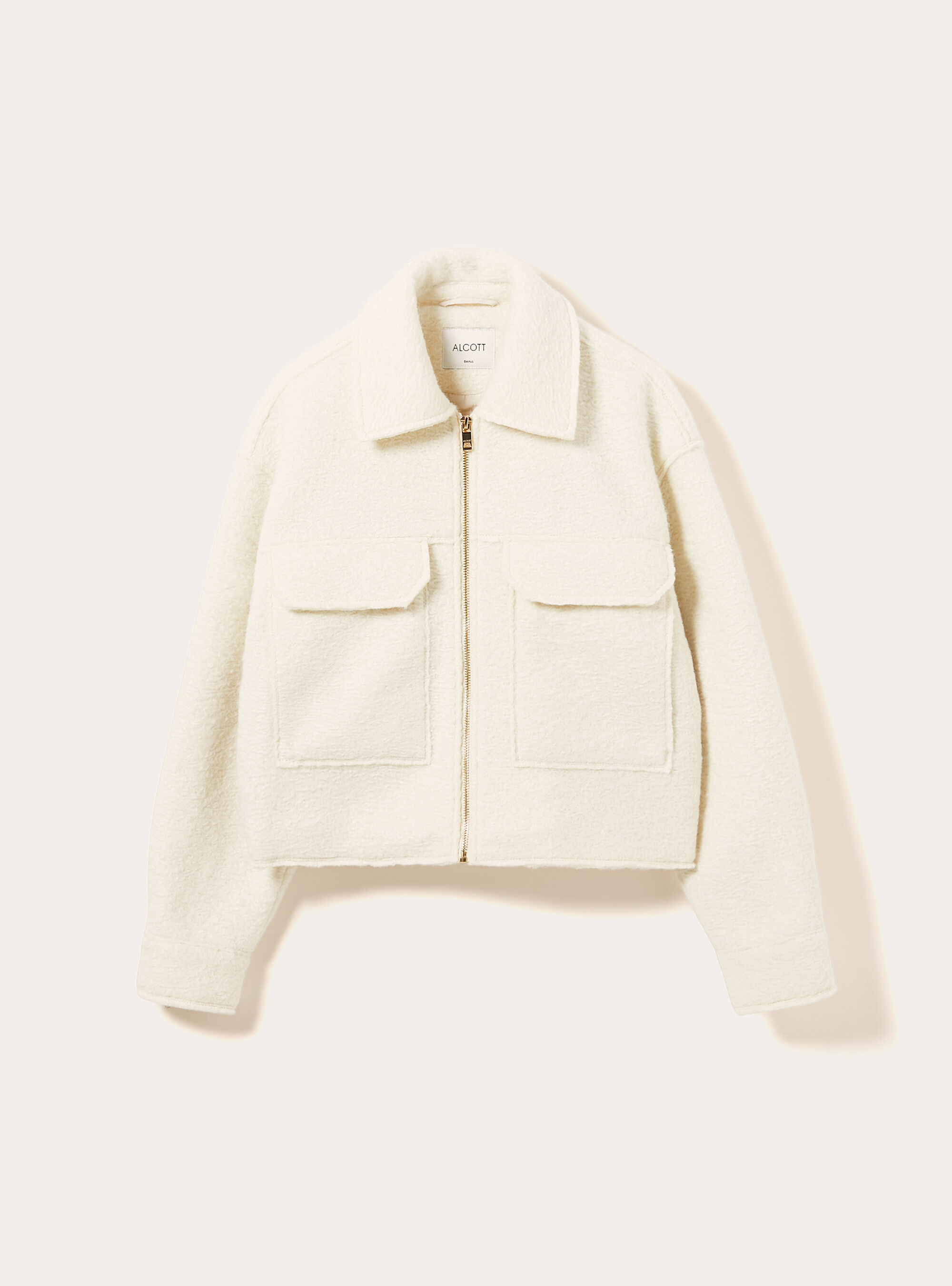 Giacca in boucl&eacute; con tasconi, WH2 WHITE