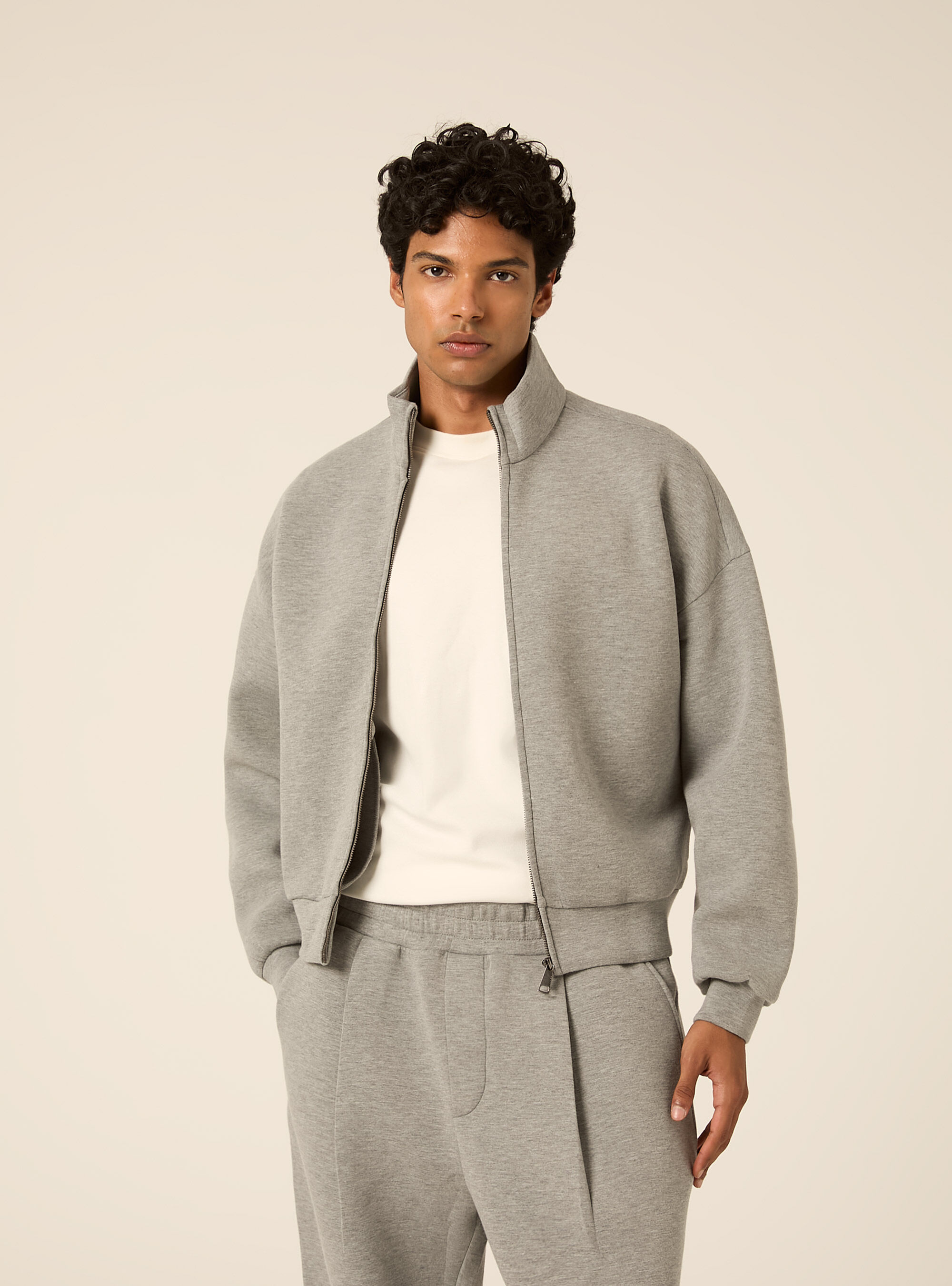 Cardigan in scuba boxy fit