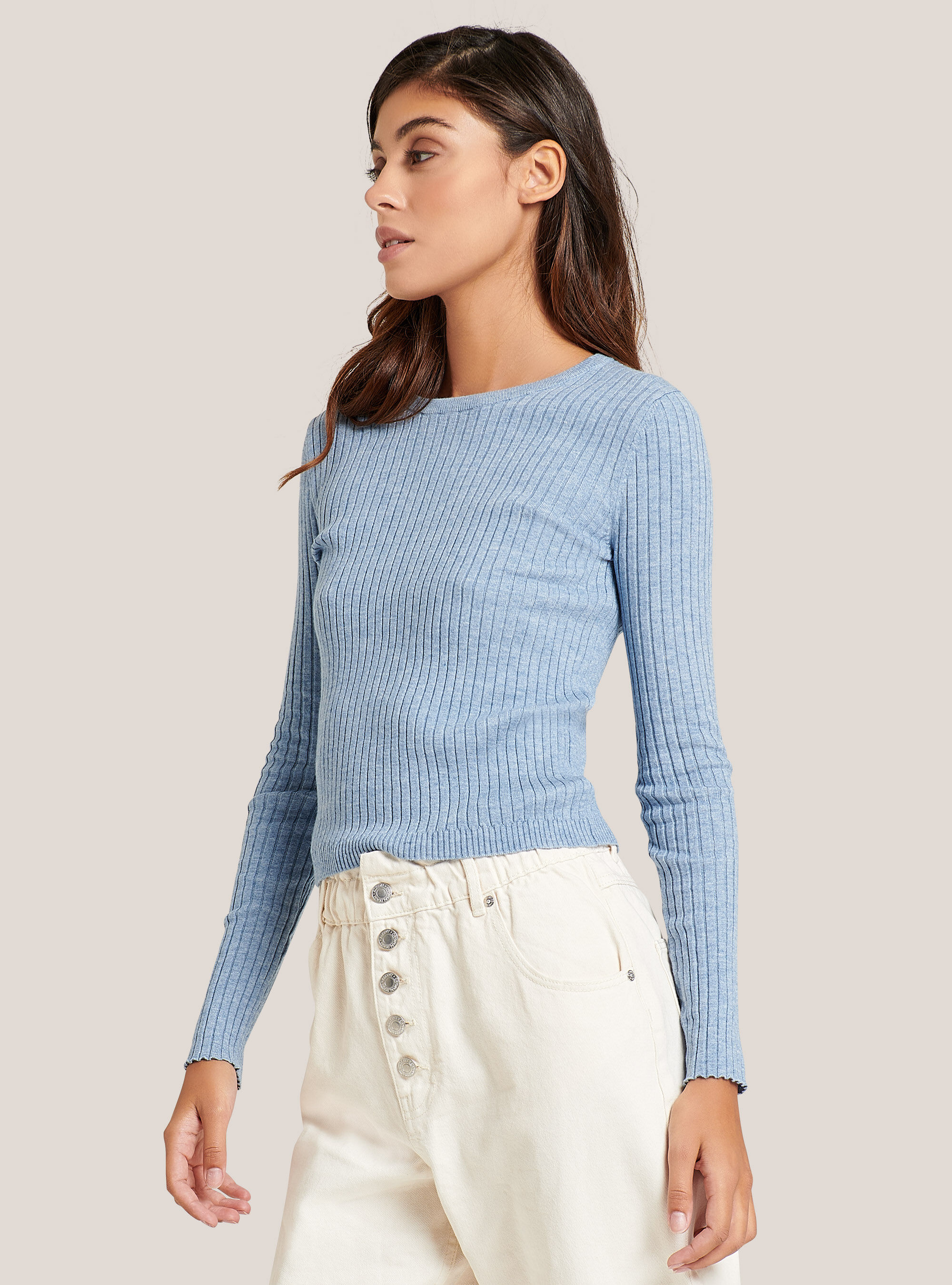 Jersey acanalado, C0301 AZZURRO MEL