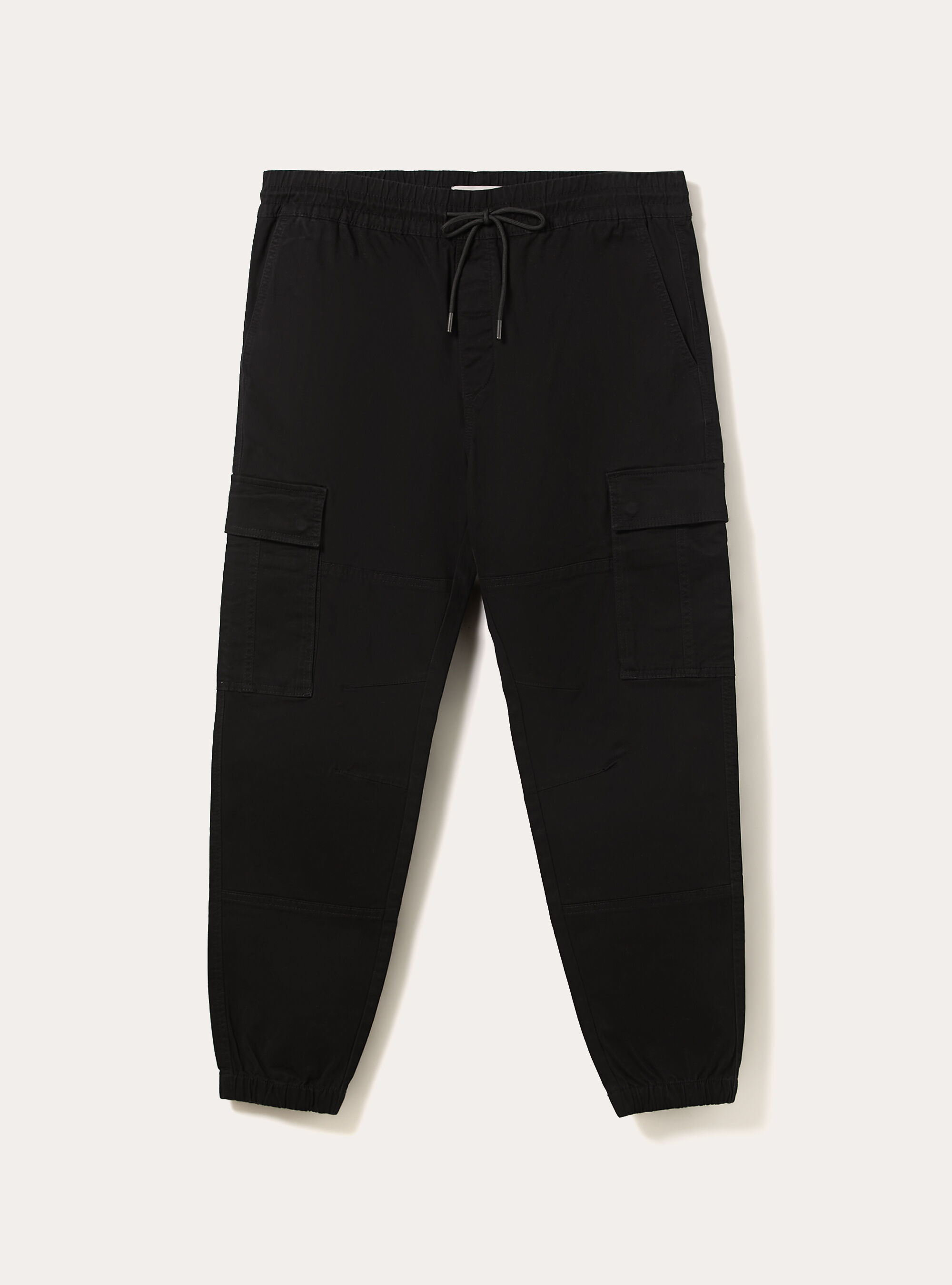 Jogger in twill stretch con tasconi, BK1 BLACK