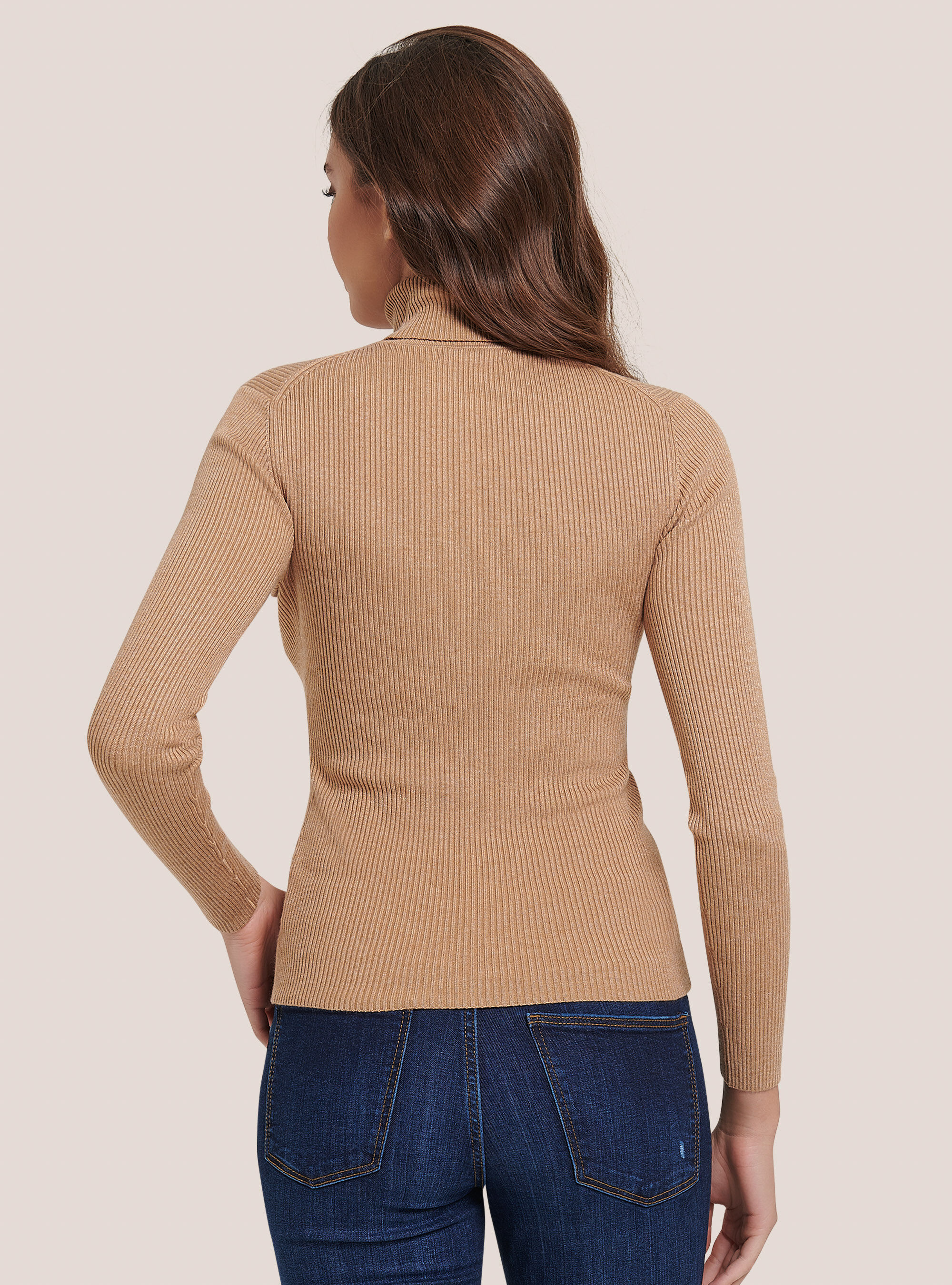 Tan sale ribbed turtleneck