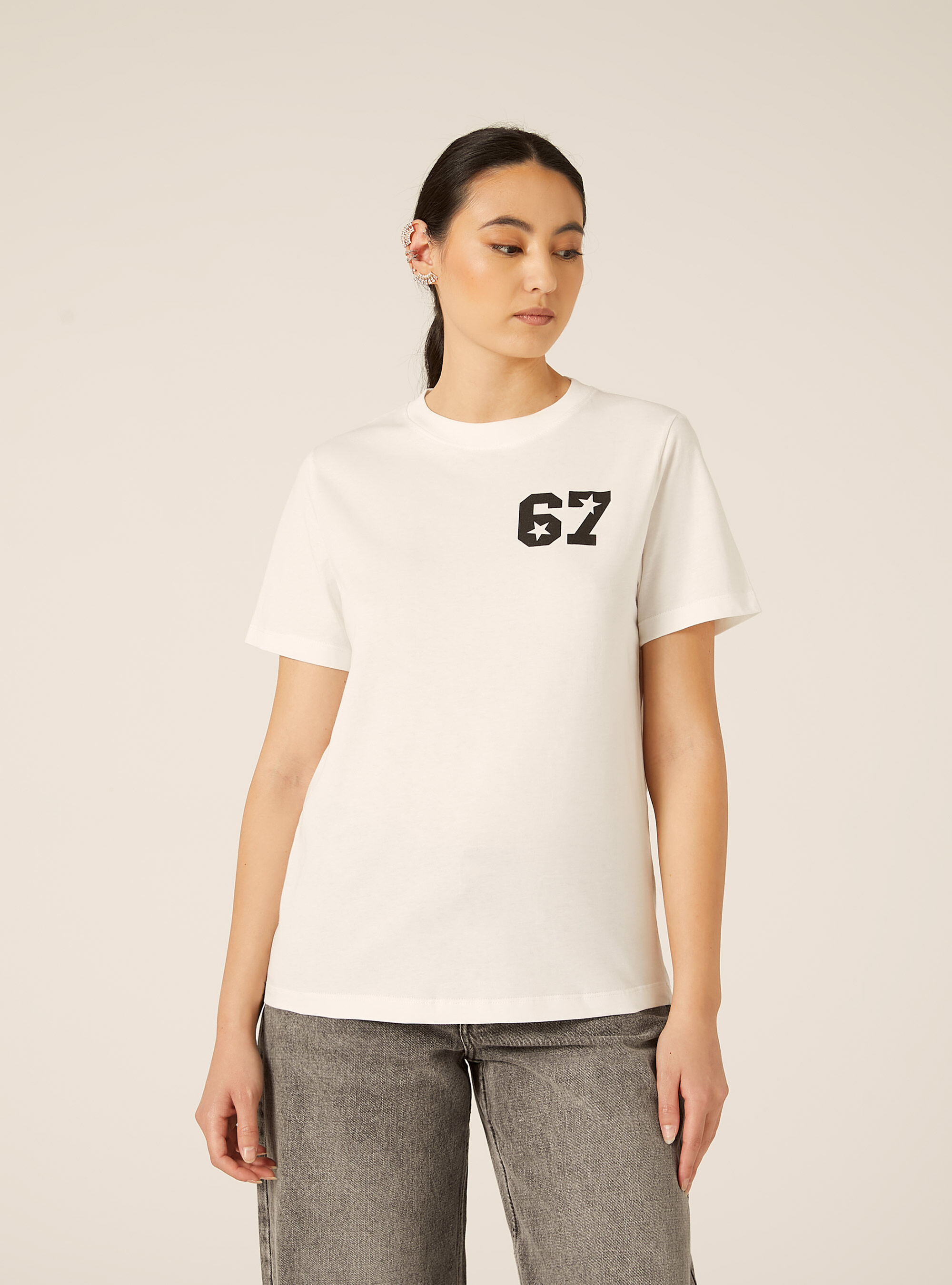 T-shirt regular con stampa numero