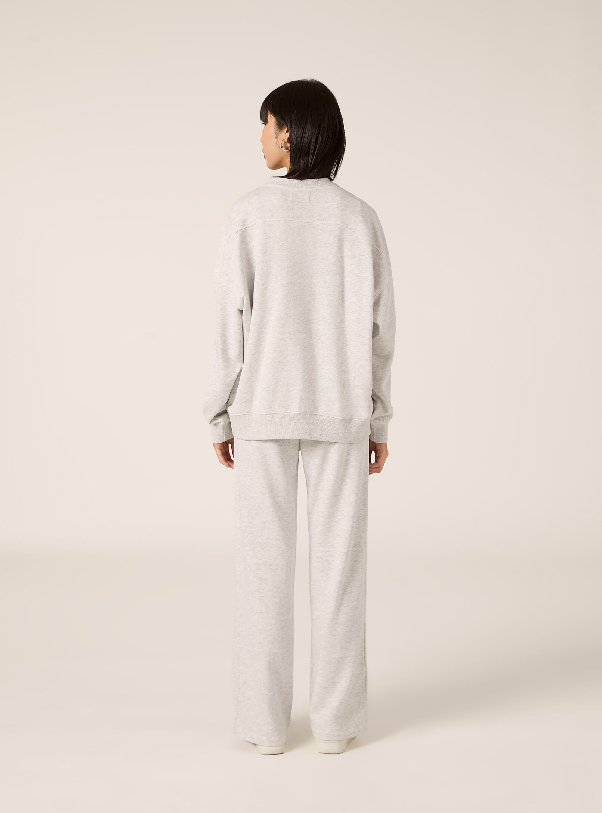 Sweat-shirt basique en coton, MGY3 GREY MEL LIGHT