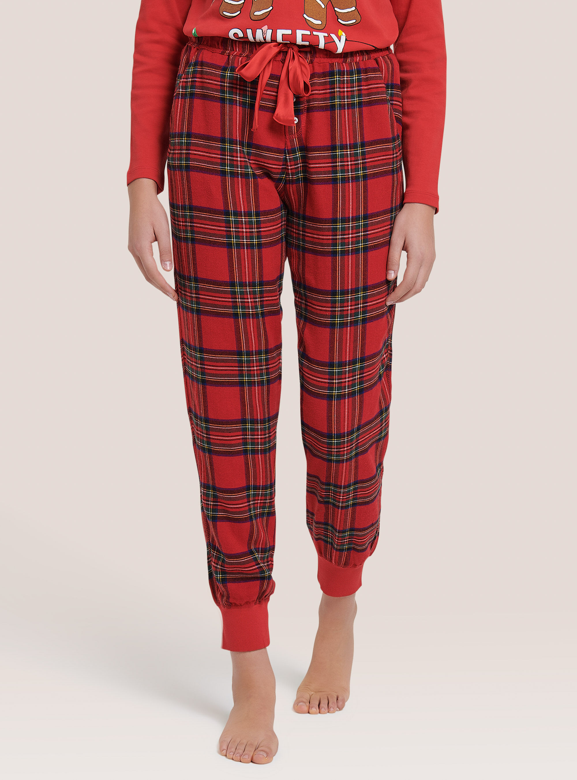 Pyjama de No&euml;l en coton, CHECKS RED