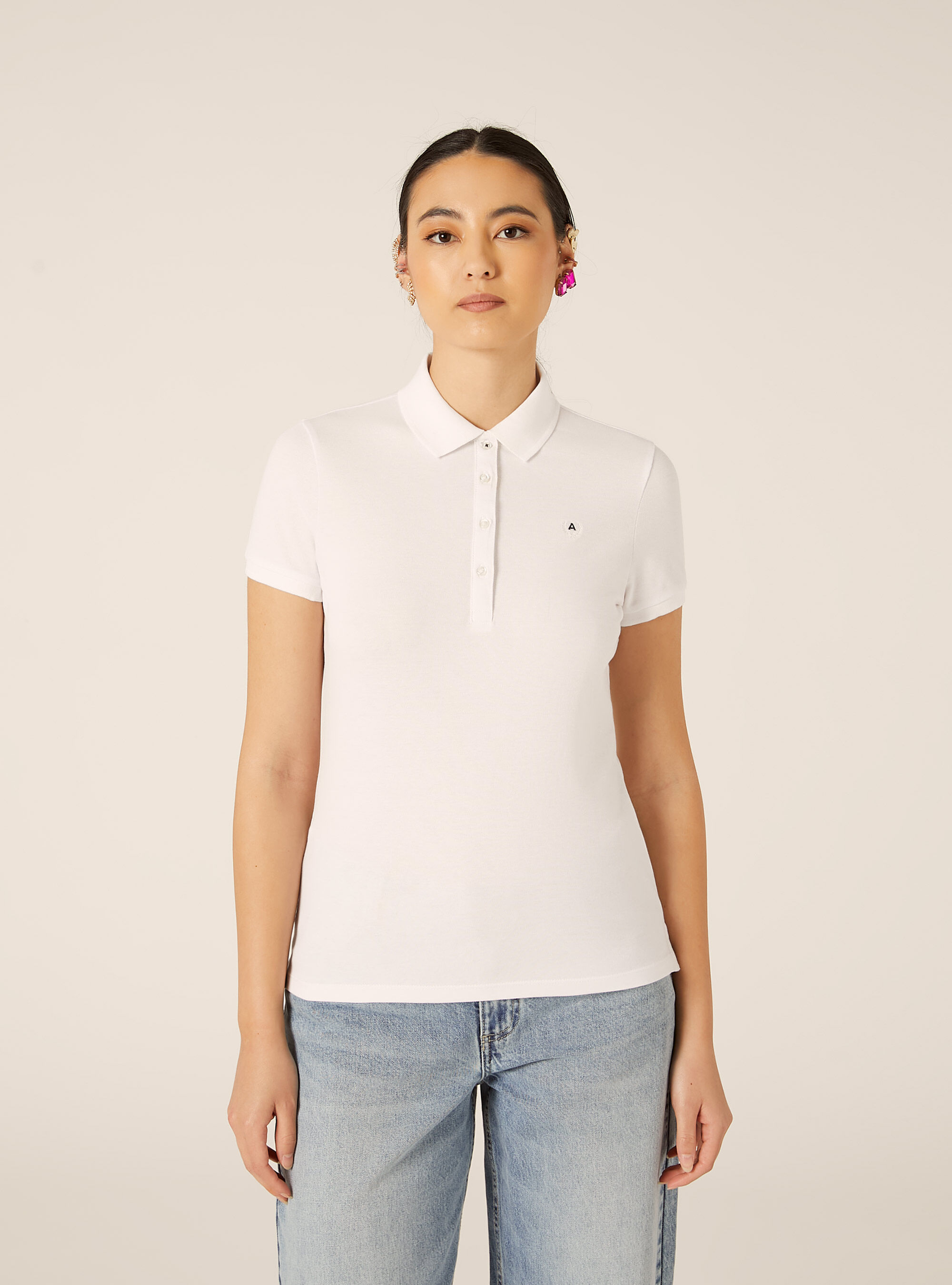 Polo Slim Fit avec Logo Brod&eacute;