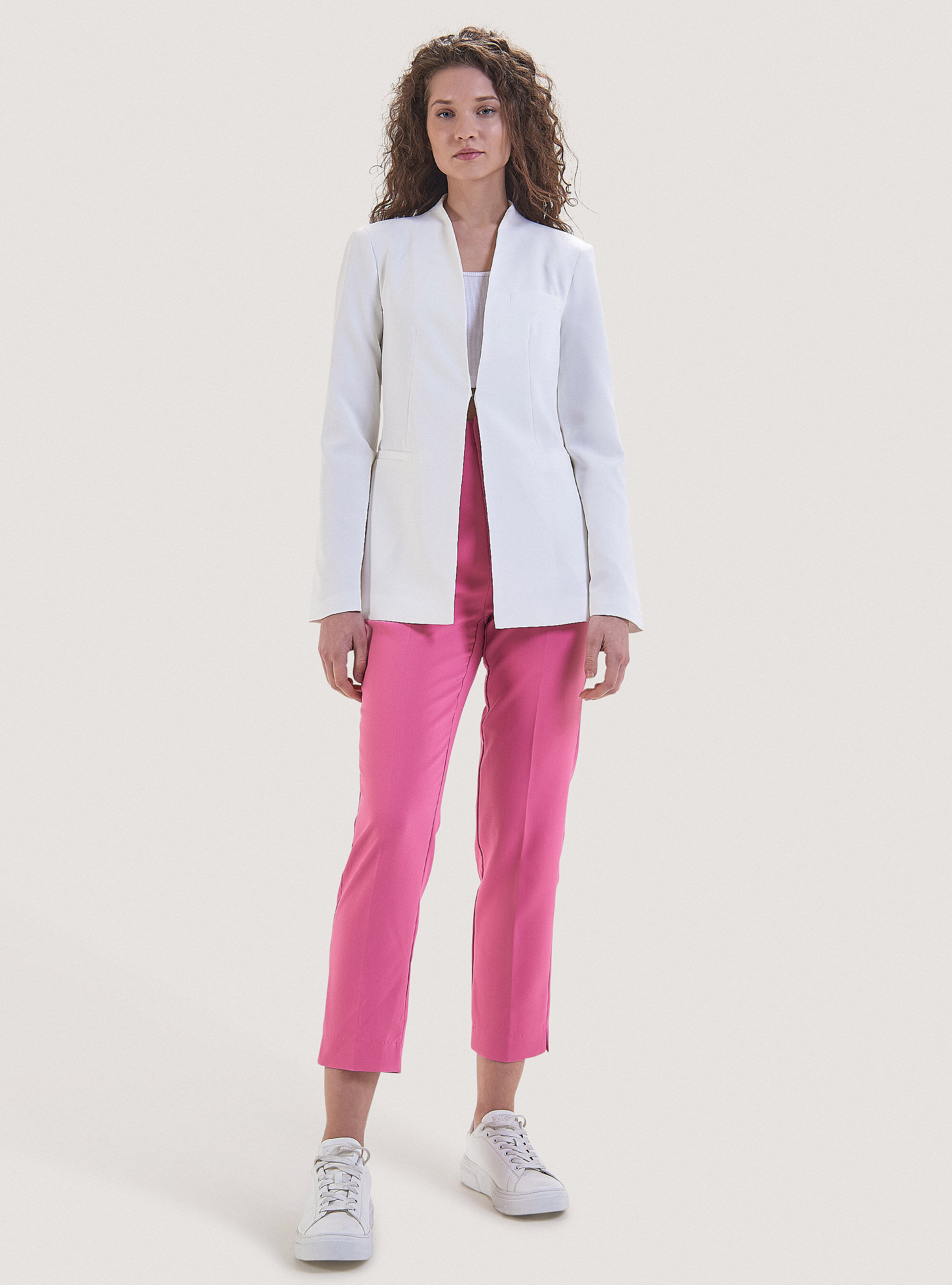 Plain-coloured blazer, WH1 OFF WHITE