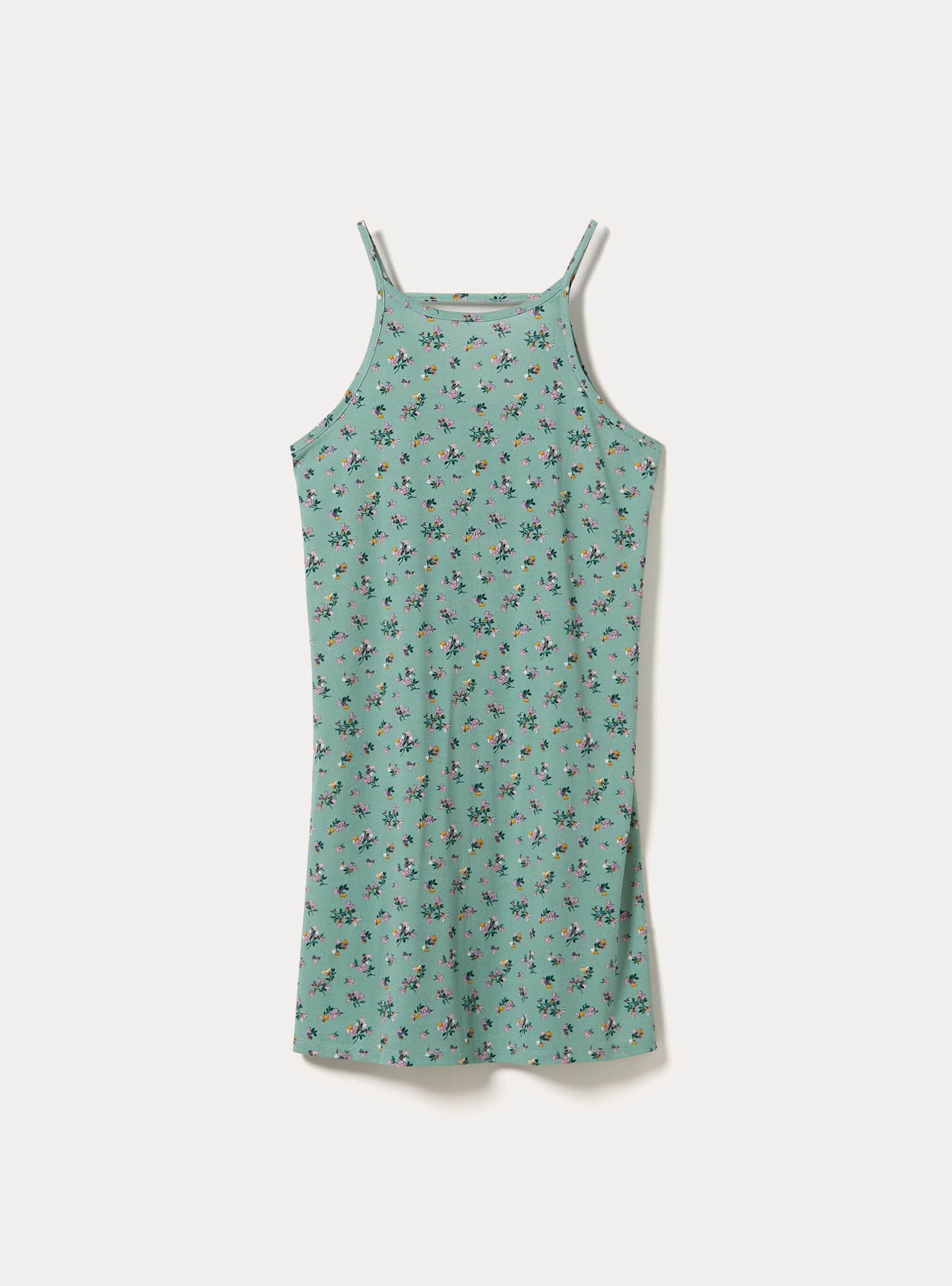 Floral Dress with Thin Straps, SG3 SAGE LIGHT