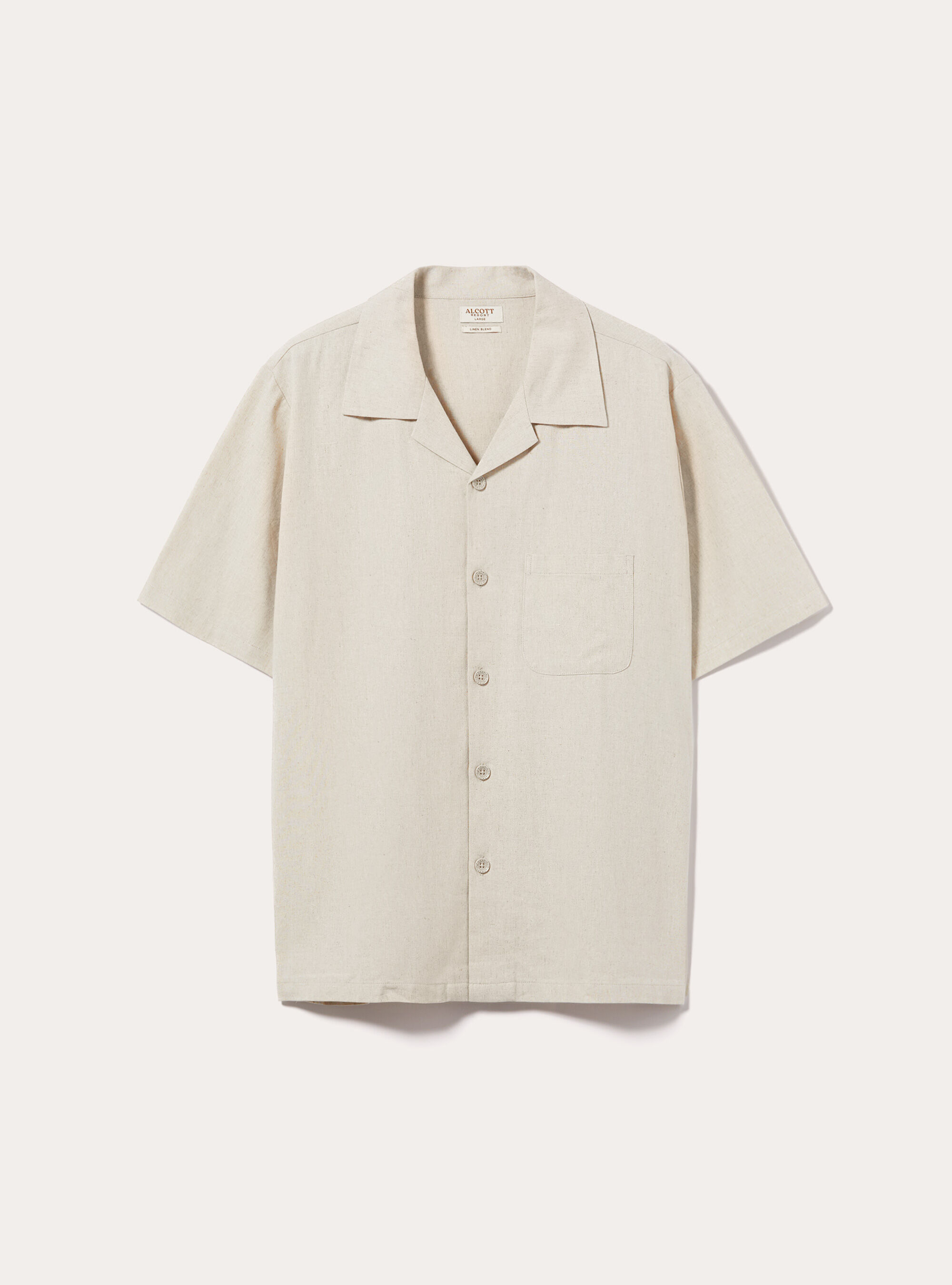 Camicia in misto  lino con tascone, CR3 CREAM LIGHT