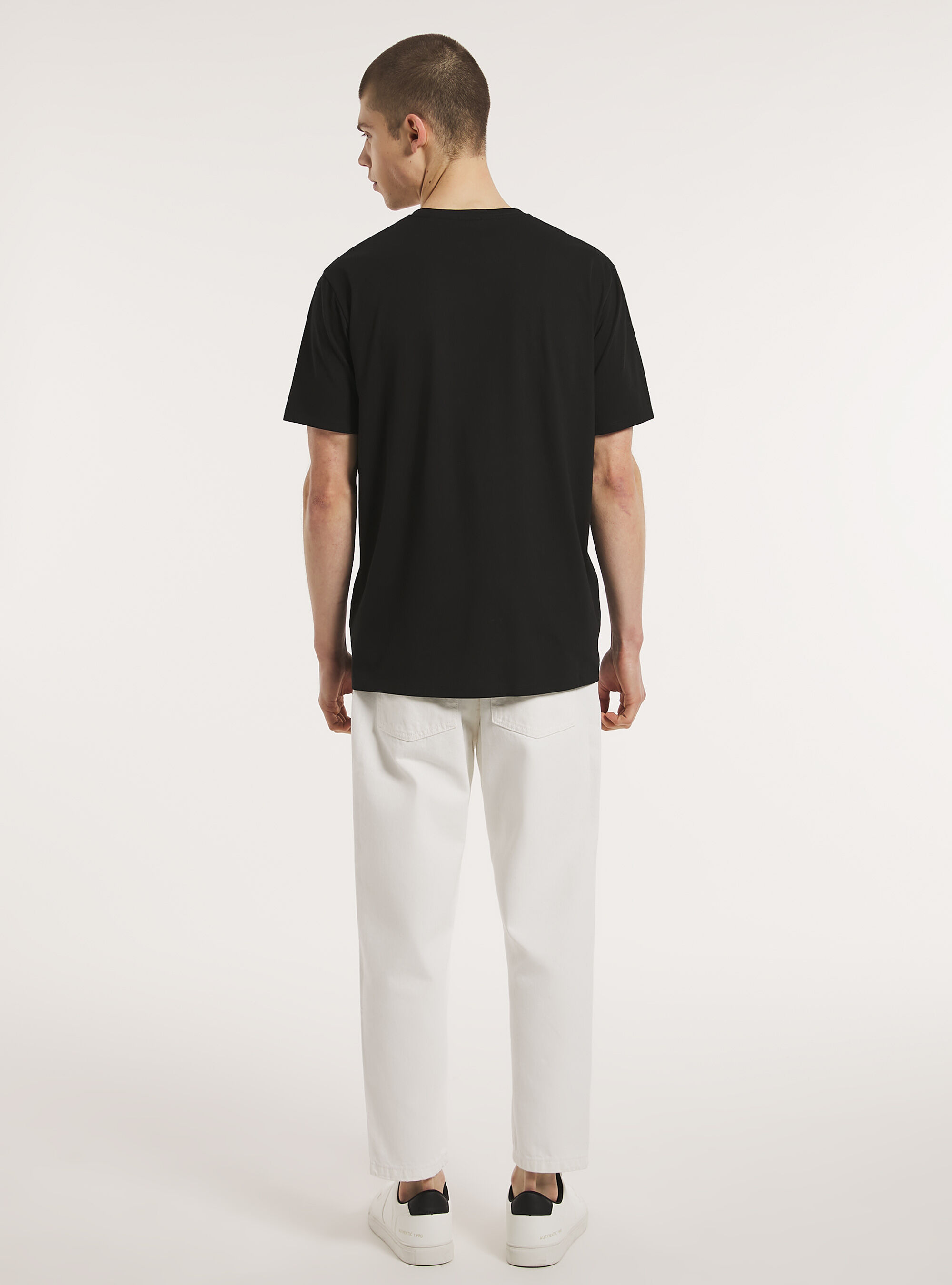 Crew-neck cotton T-shirt, BK1 BLACK