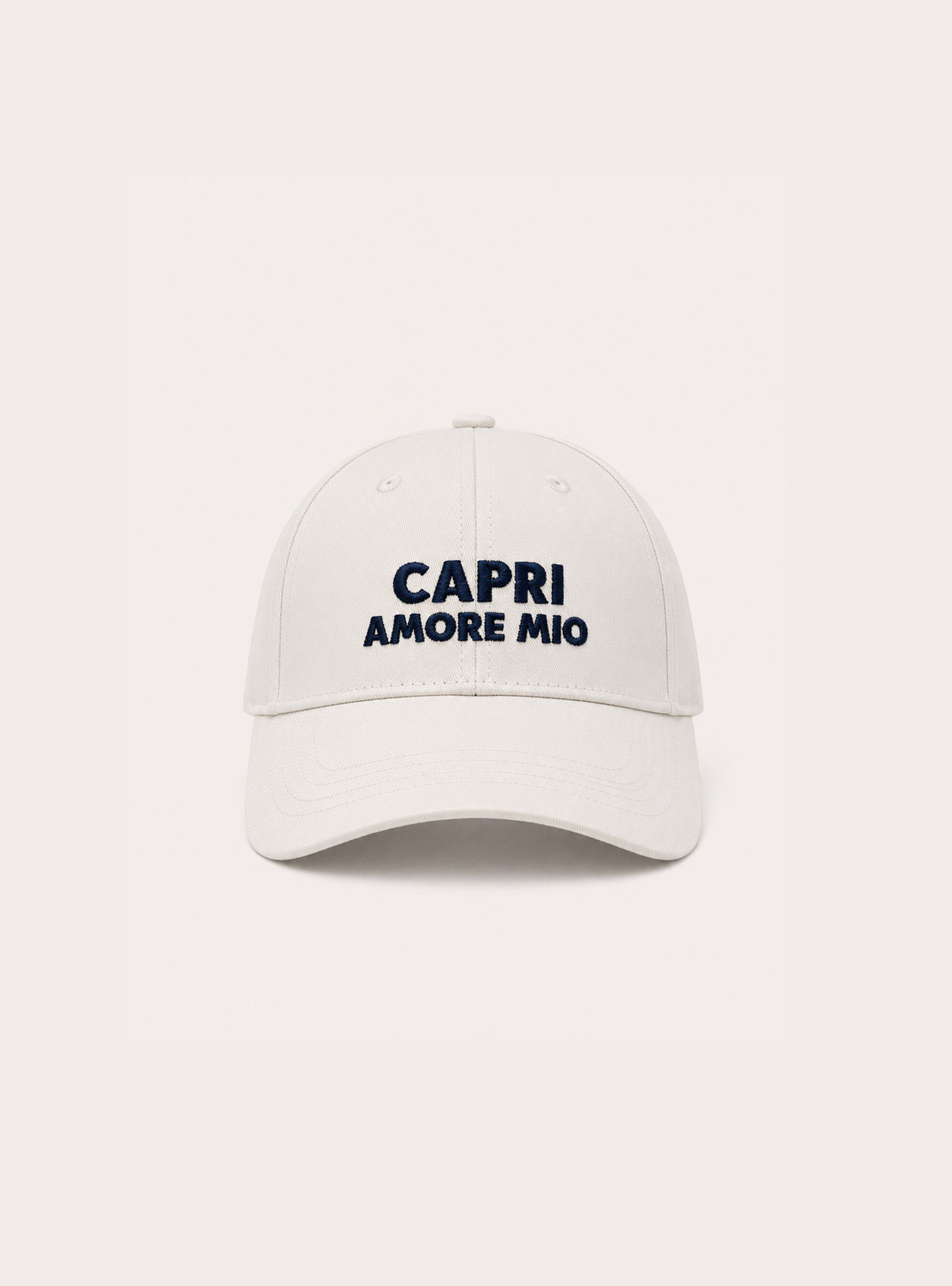 Cappello con ricamo capri amore mio