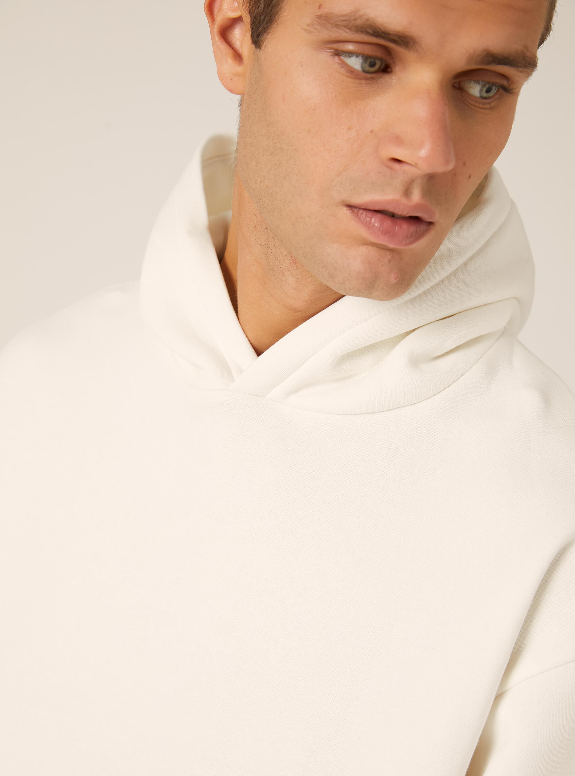 Sweat &agrave; capuche coupe boxy, WH2 WHITE