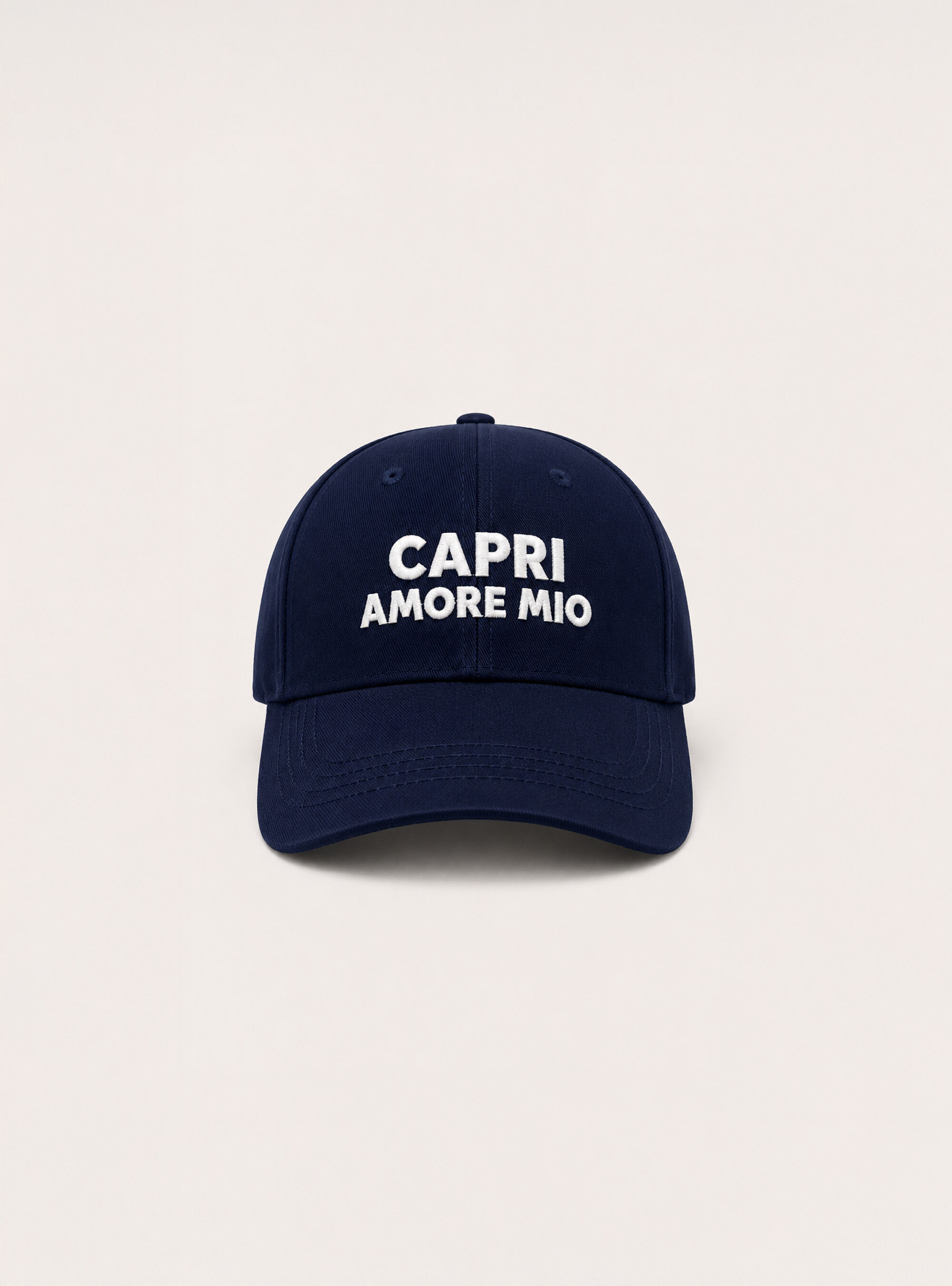 Cappello con ricamo capri amore mio