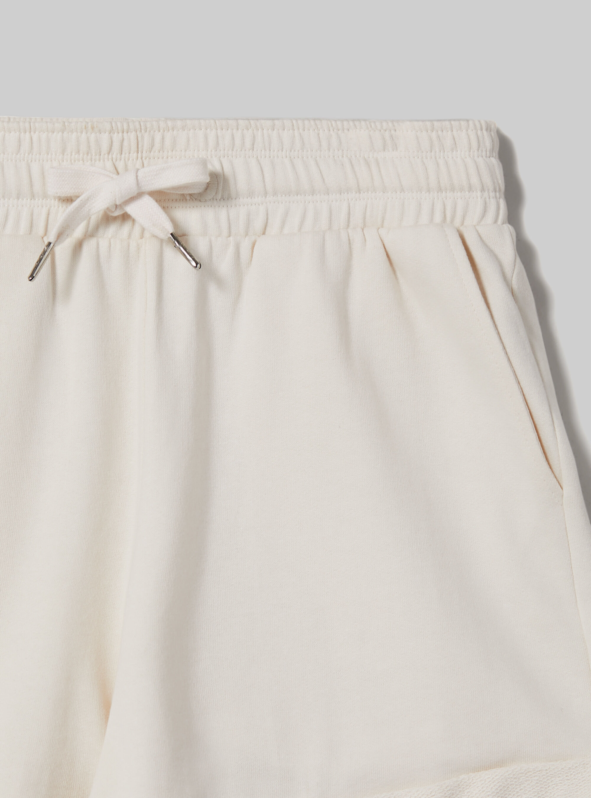 Cotton shorts with roll up and drawstring, WH1 OFF WHITE