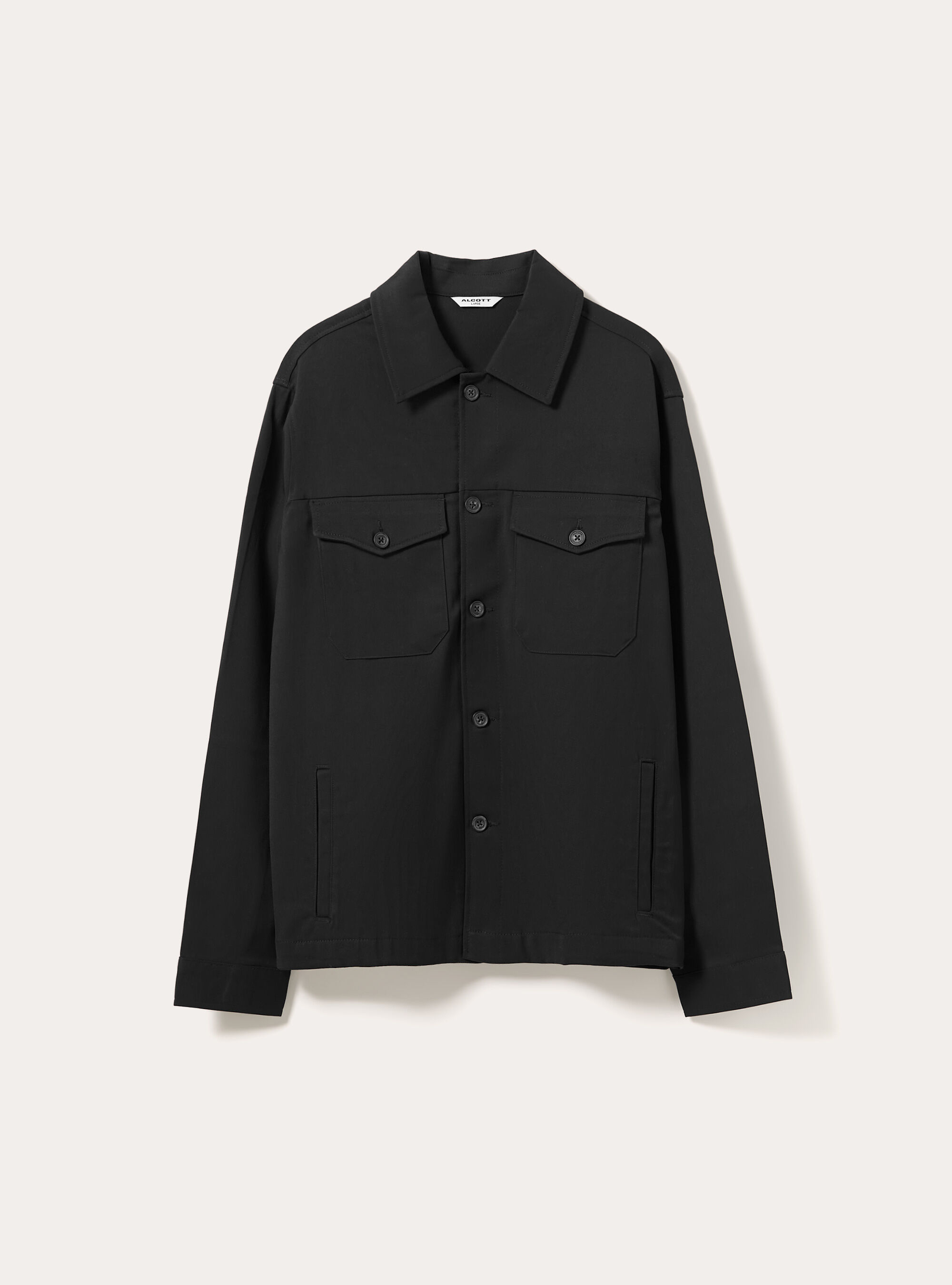 Shirt jacket with patch pockets, BK1 BLACK