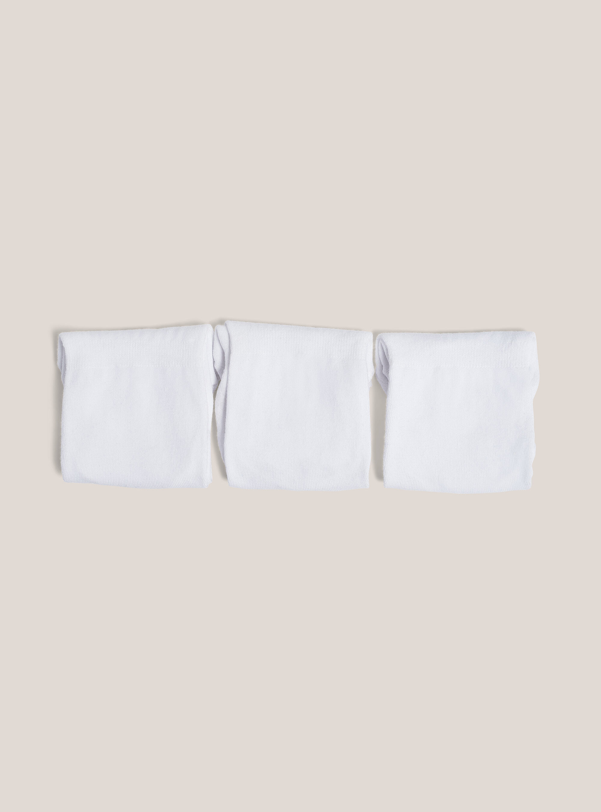 Lot de 3 paires de chaussettes fant&ocirc;mes de couleur unie, C099 WHITE