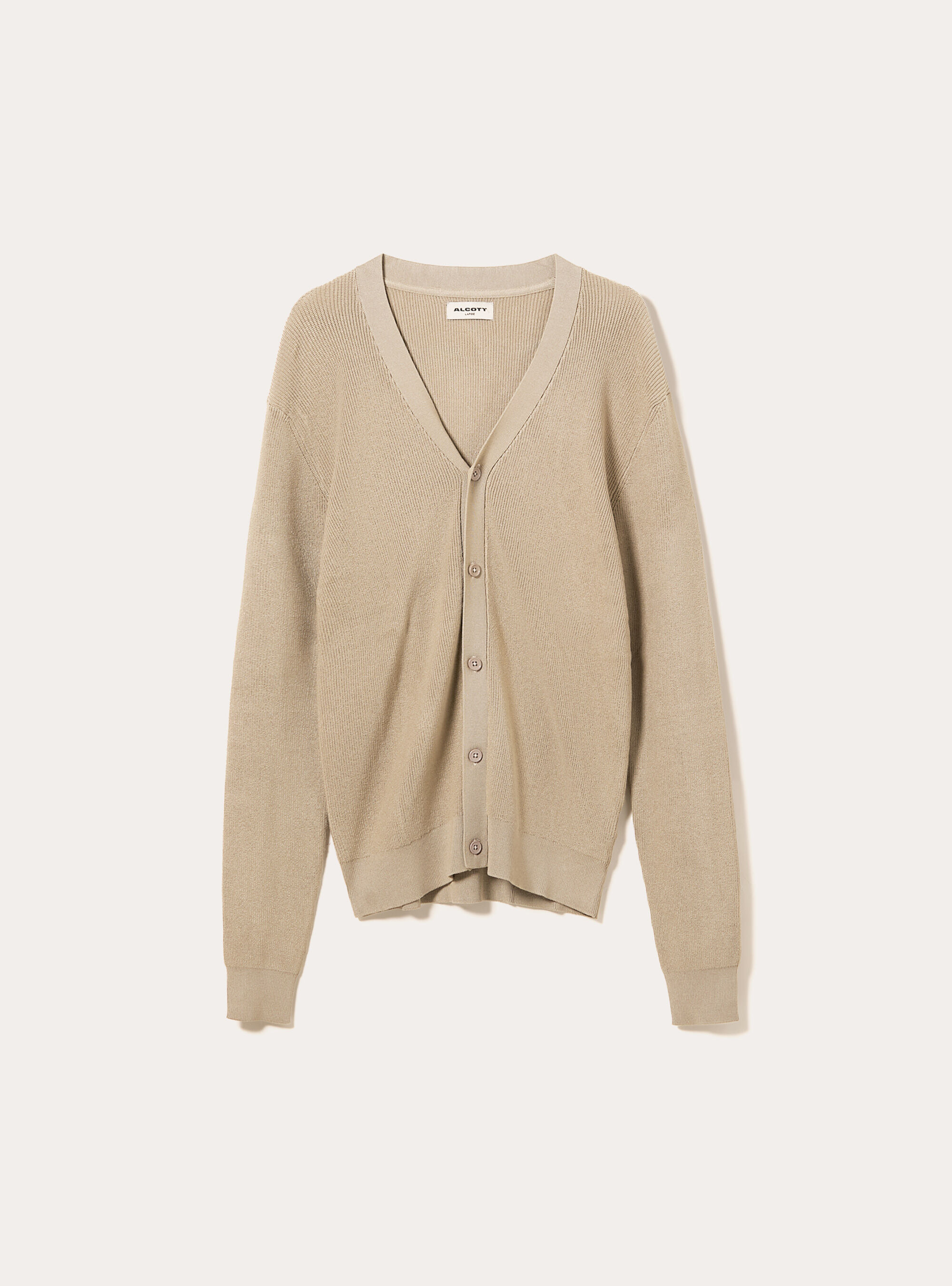 Cardigan l&eacute;ger en maille anglaise, BG2 BEIGE MEDIUM