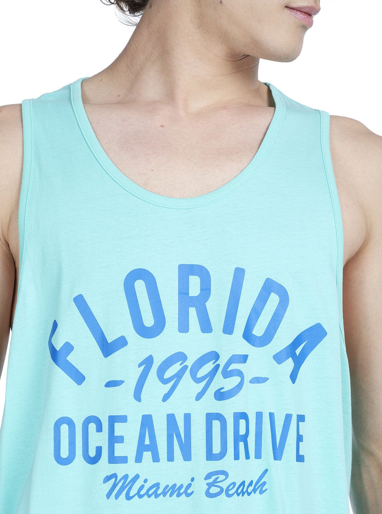 Canotta long e oversize fit con stampa lettering, GREEN