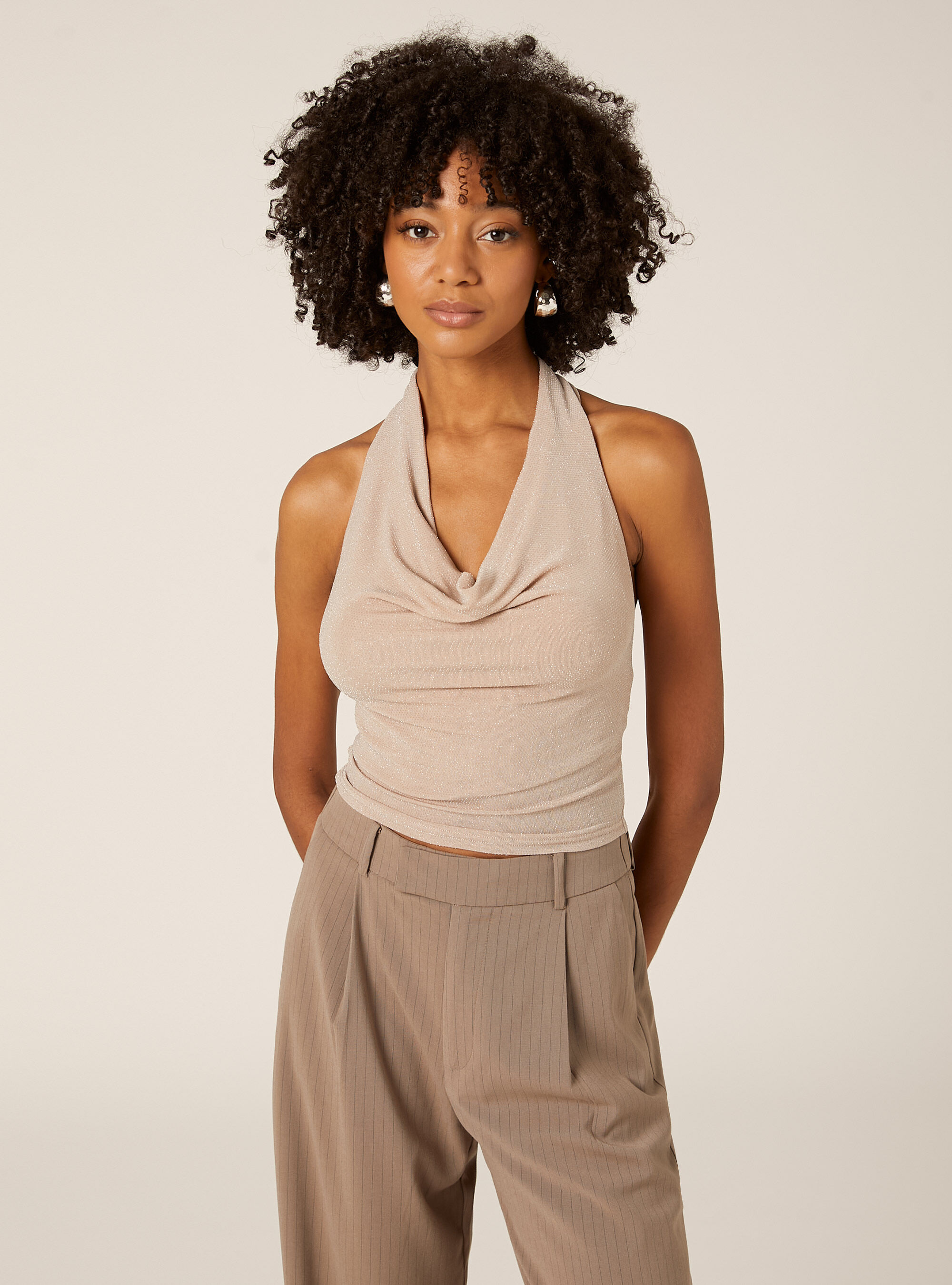 Halter top with rhinestones