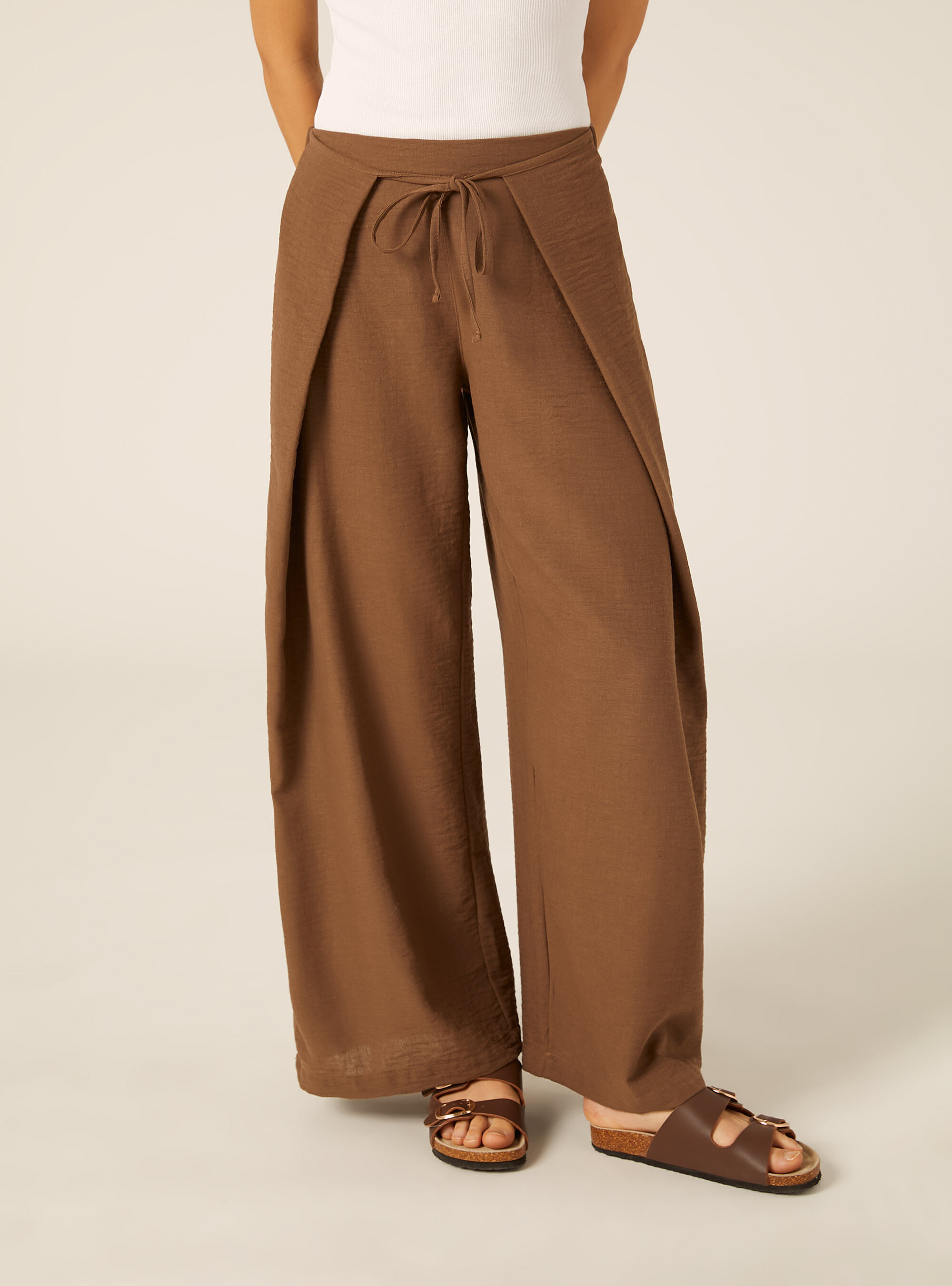 Pantaloni da gaucho effetto crepe
