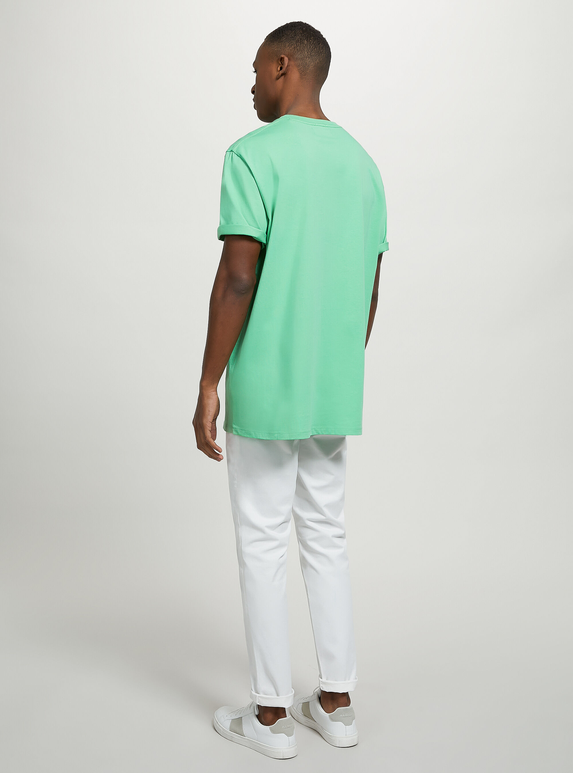 T-shirt en coton &agrave; col ras du cou, GN3 GREEN LIGHT