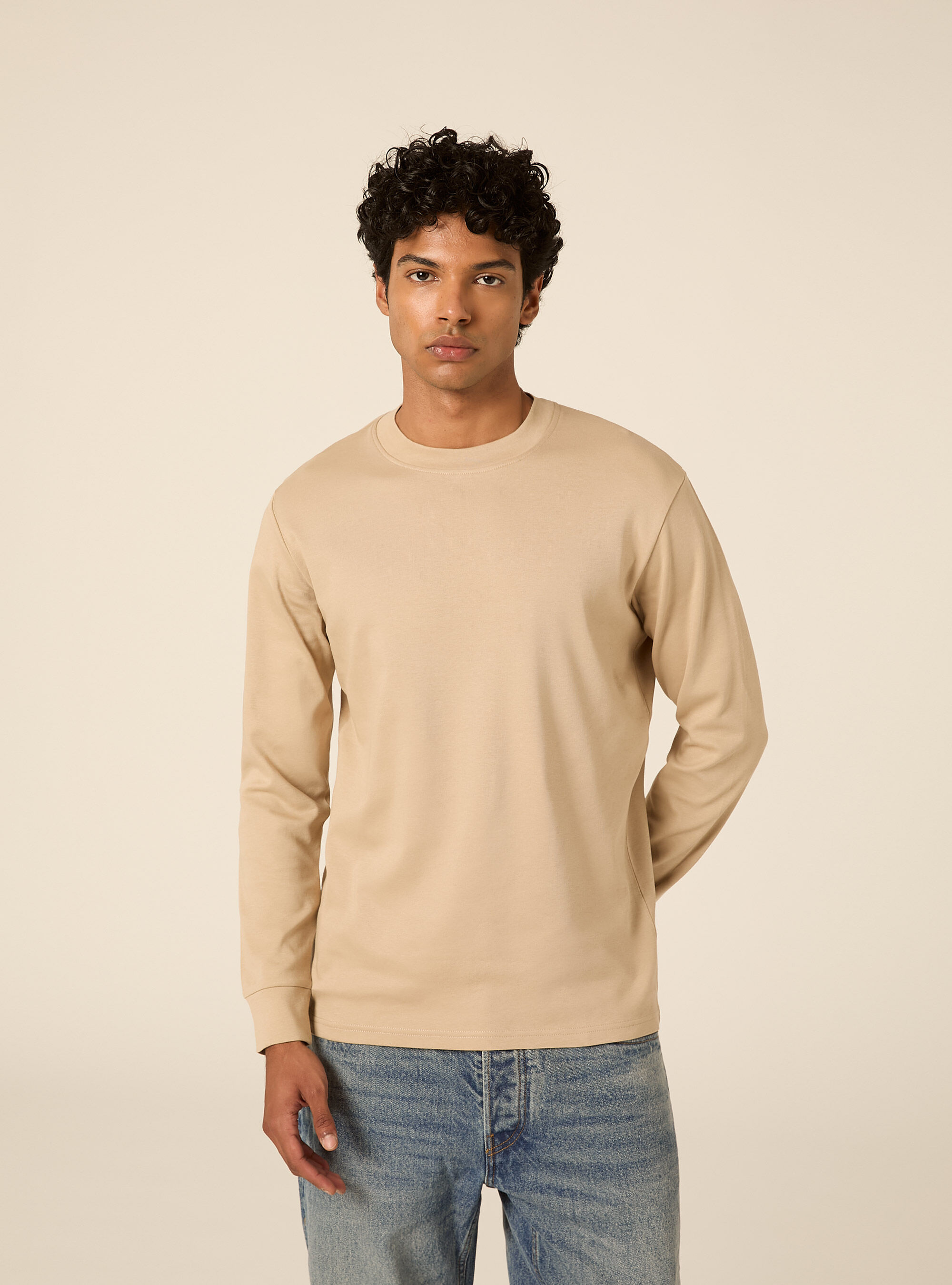 Maglia girocollo maniche lunghe interlock