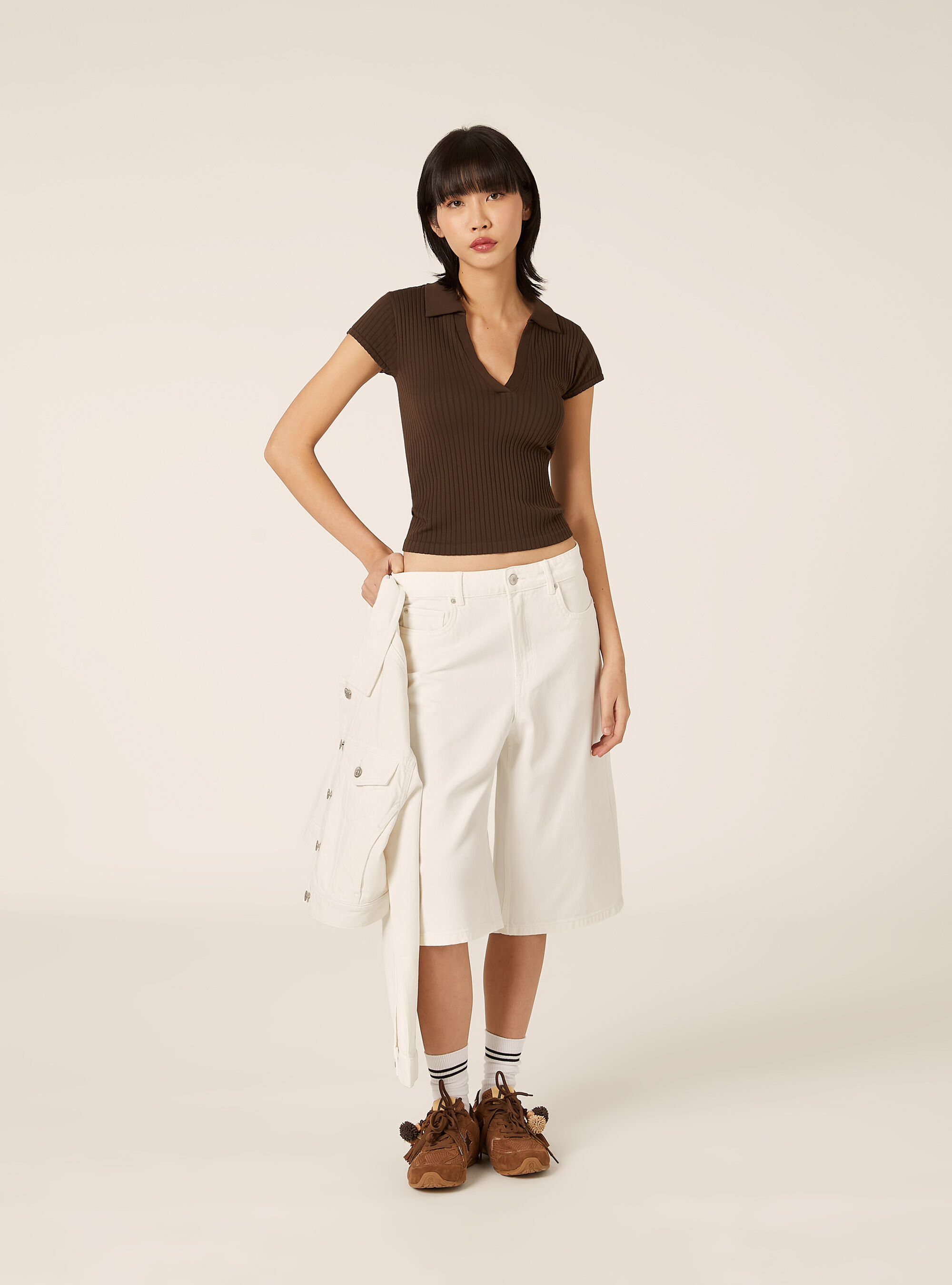 Bermuda jort fit in denim colorato