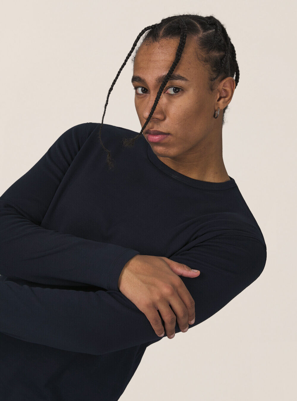 Maglietta a maniche lunghe in cotone, NA1 NAVY DARK