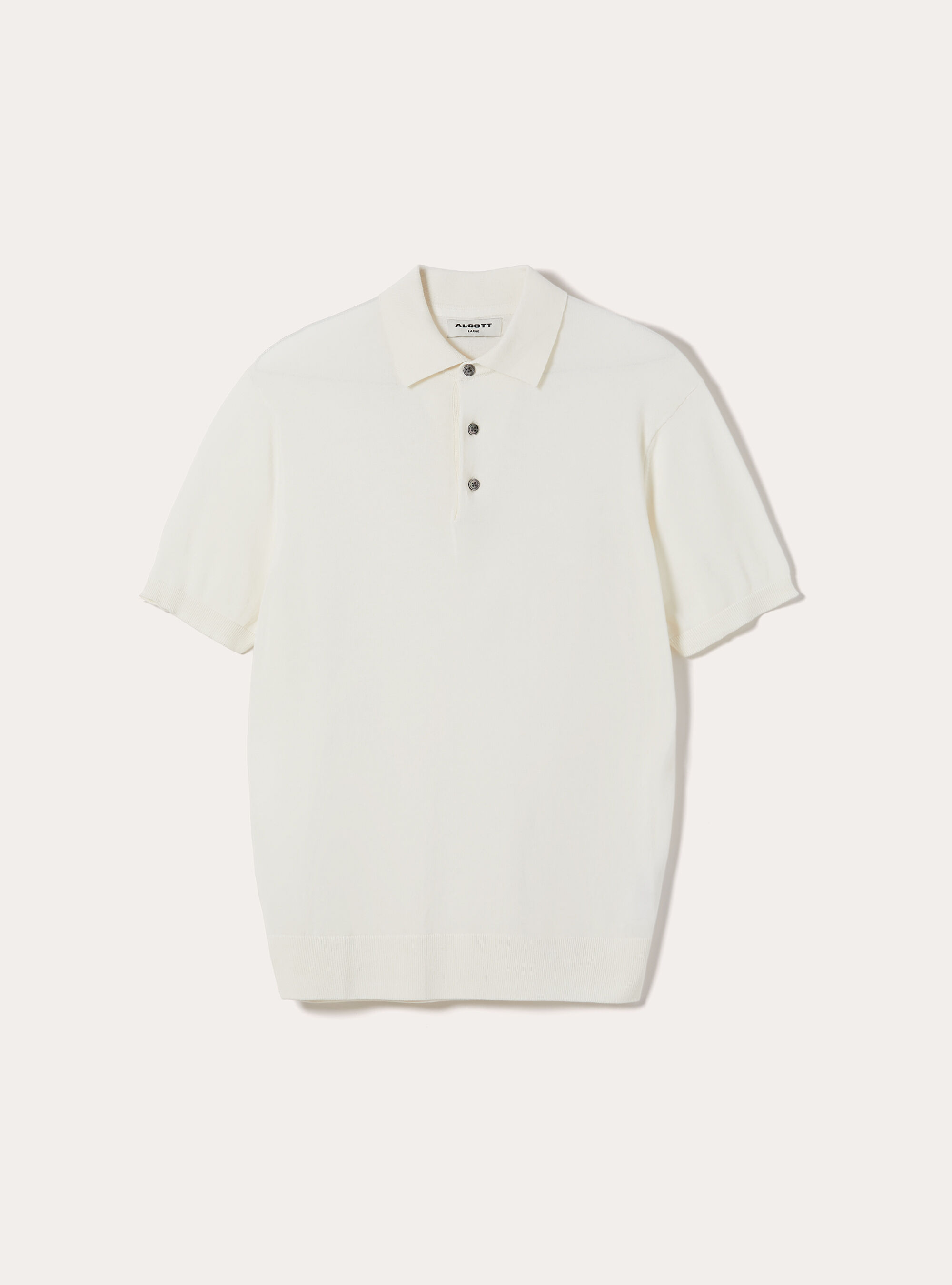 Extrafine cotton knit polo shirt, WH1 OFF WHITE