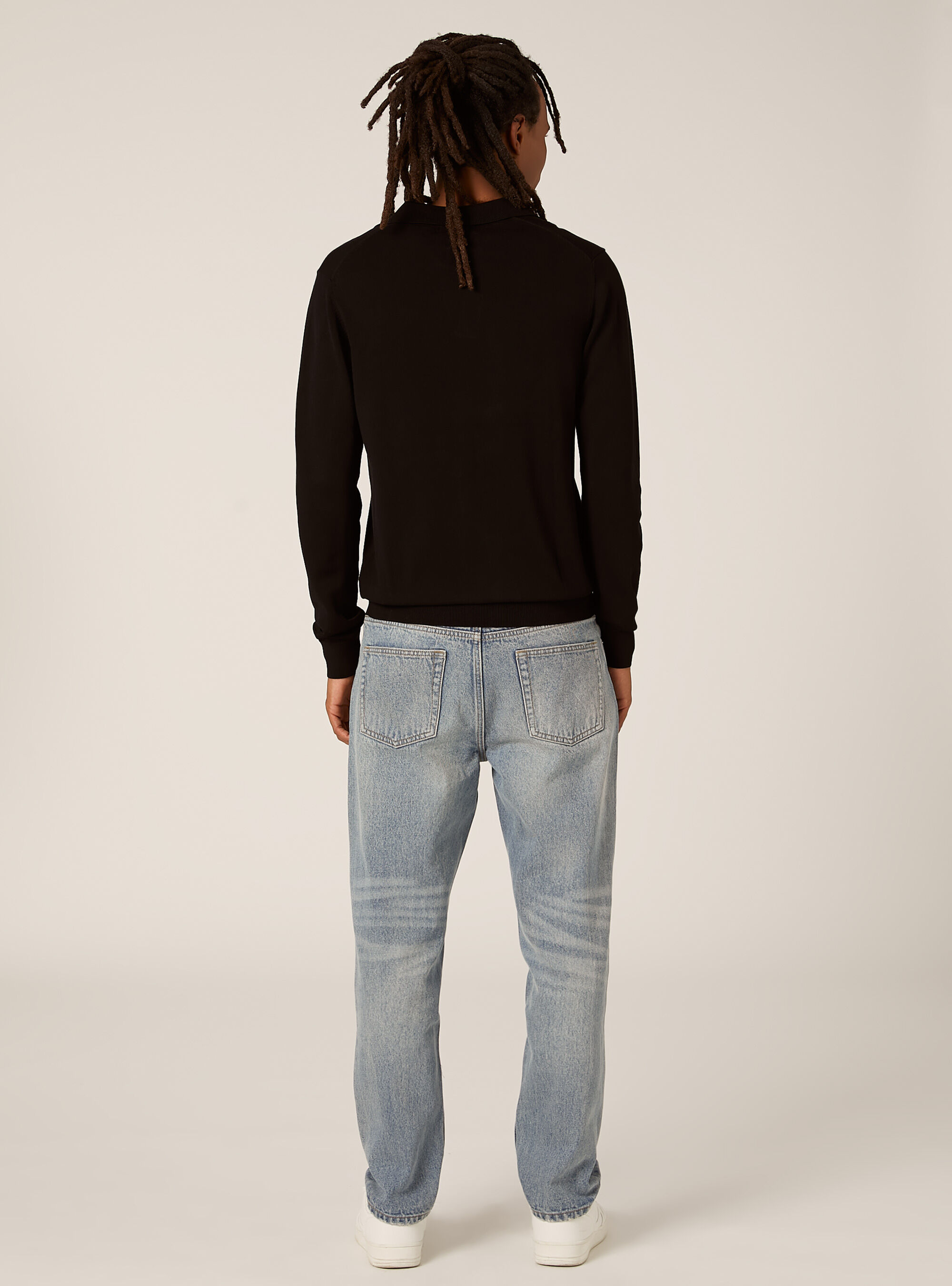 Polo en maille douce, BK1 BLACK